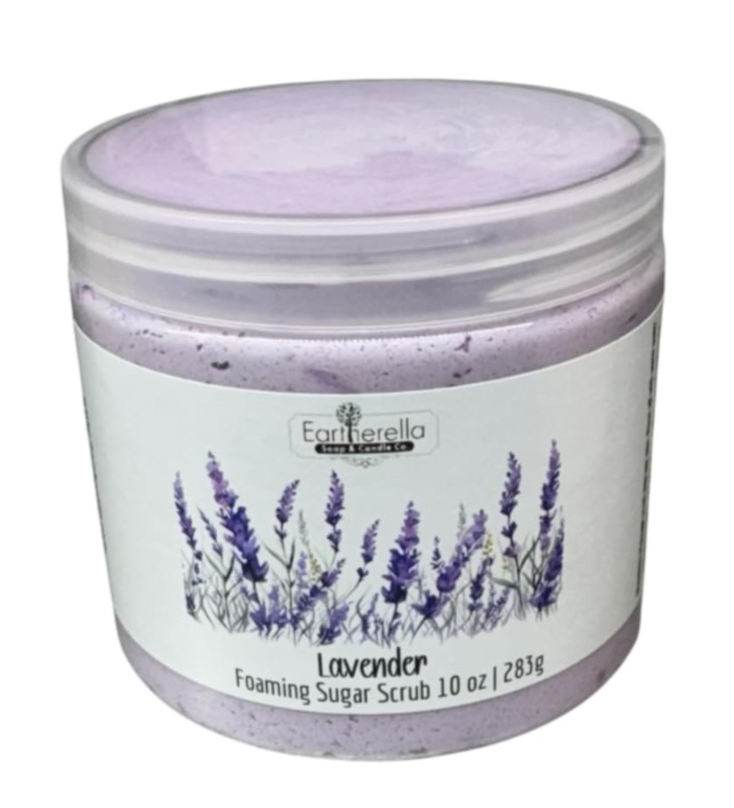 LAVENDER Exfoliating Foaming Sugar Body Scrub 10 oz jar