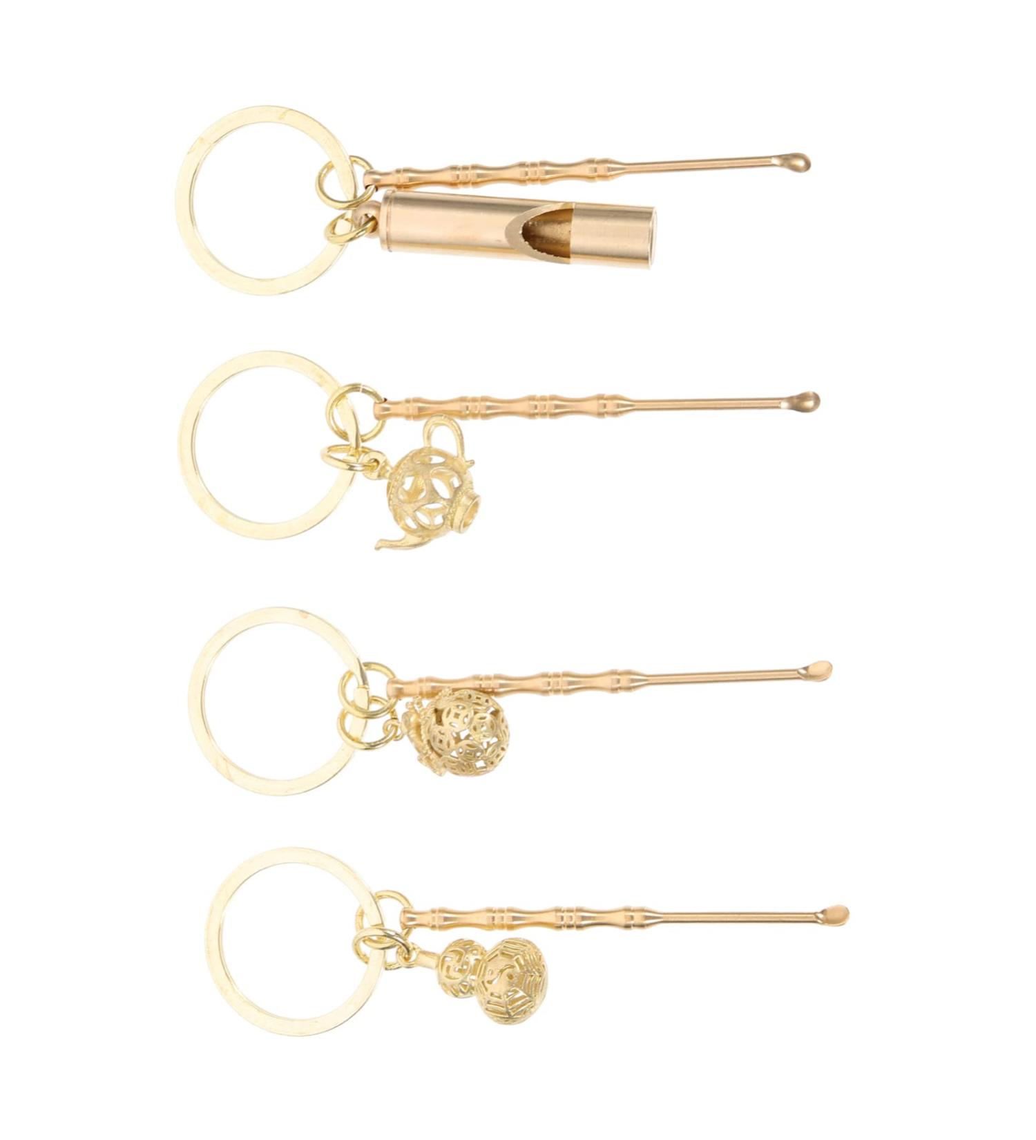 Vintage Brass Ear Spoons Set | Earwax Removal Tools | Healeved 4Pcs | Keychain Gift for Men Women - Buy Online on GoSupps.com