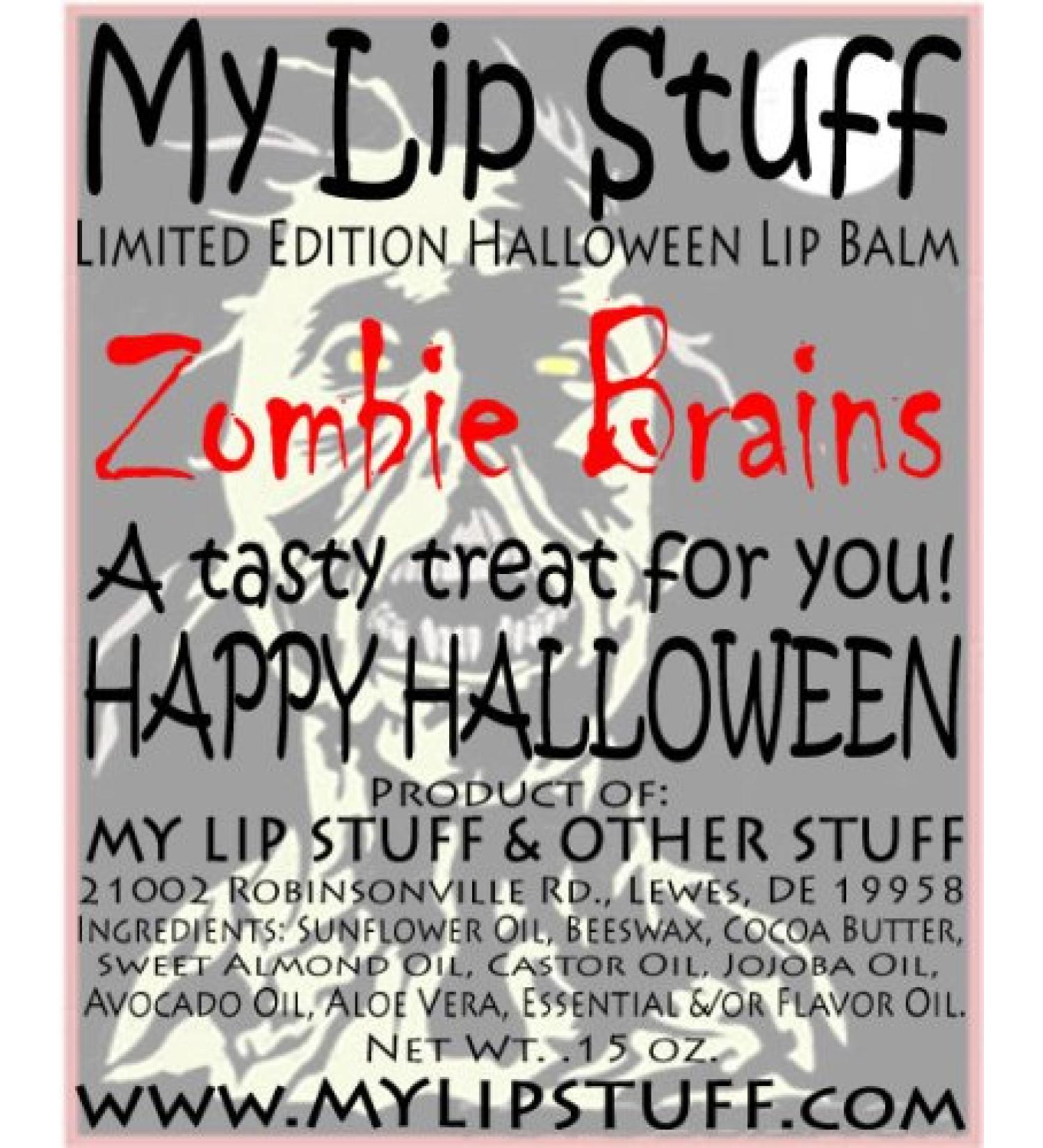 My Lip Stuff-Zombie Brains (Chocolate Mint Flavor) Limited Edition Halloween Lip Balm