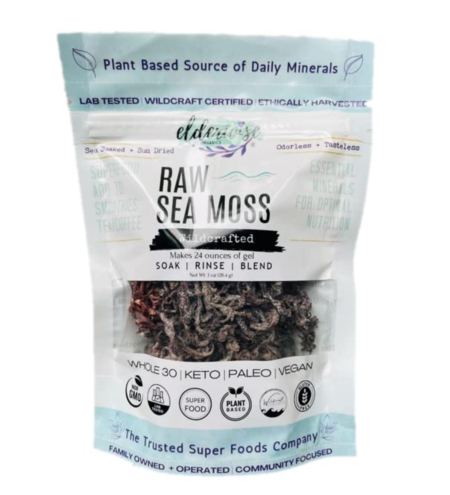 Wildcrafted Purple Sea Moss Gel - Raw, Non GMO, Makes 24oz - Sundried - Buy Online on GoSupps.com