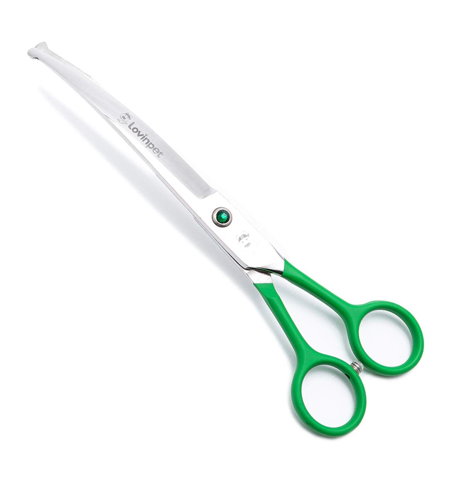 7 Curved Pet Grooming Scissors - Stainless Steel Safety Trimming Shears for Dogs & Cats | Left/Right-Handed Round-Tip Design | LovinPet - Buy Online on GoSupps.com