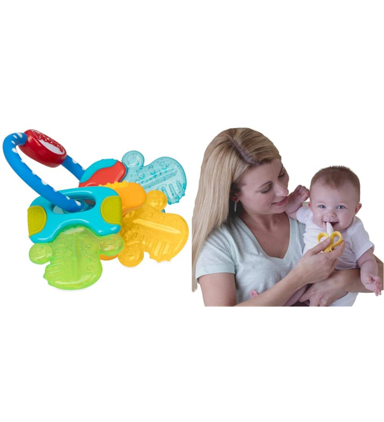 Nuby Ice Gel Teether Keys & Nananubs Banana Massaging Toothbrush Yellow