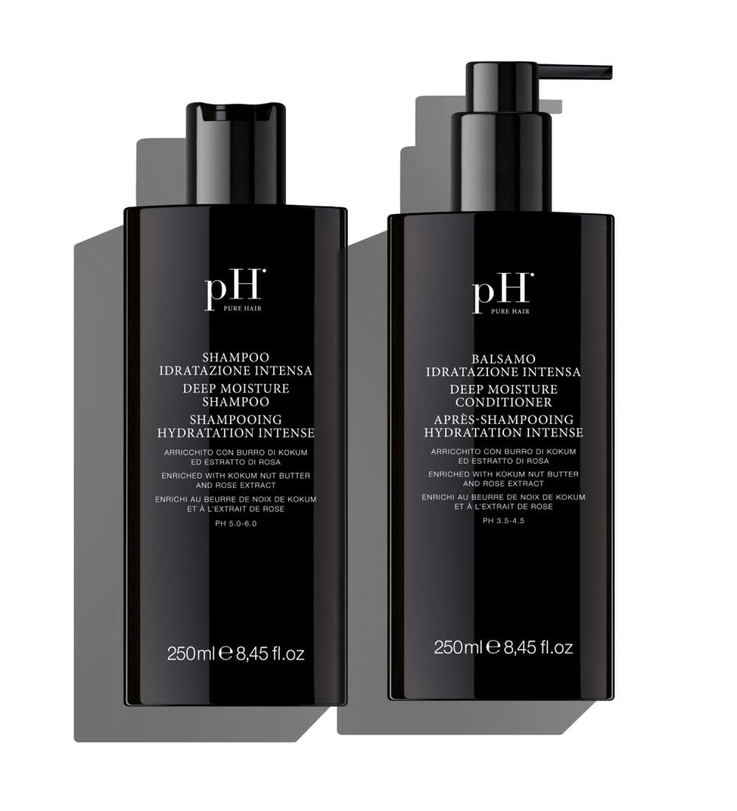 pH Labs Deep Moisture Shampoo & Conditioner Set - Hydrating Nourishing Formula for Dry Hair - Kokum Nut Butter & Rose Extract - 8.45 oz Each - Buy Online on GoSupps.com