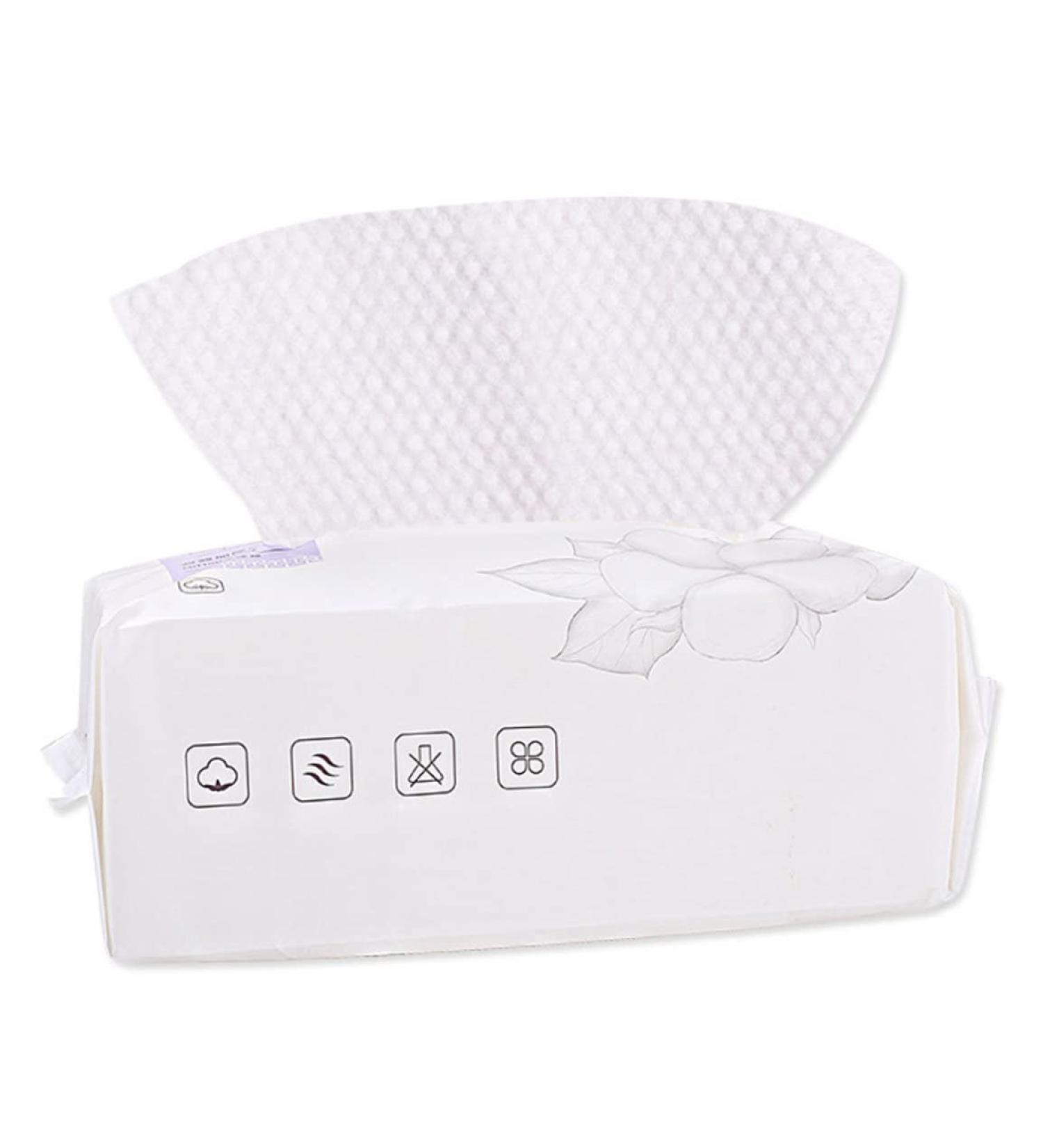 100PCS Disposable Face Towels - Facial Cleansing Tissue & Makeup Remover Cotton Wipes for All Skin Types - Buy Online on GoSupps.com