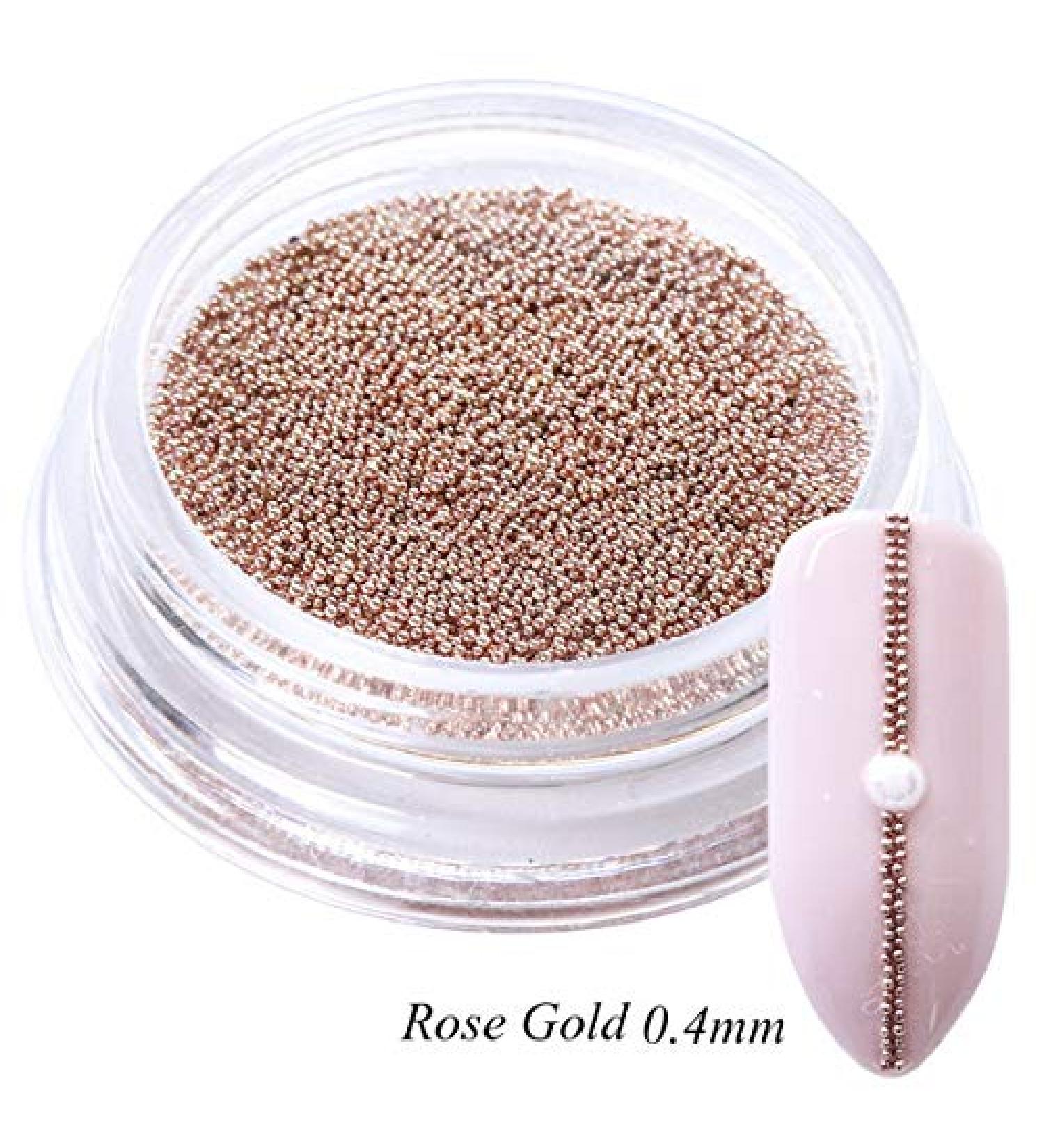 0.4mm 3D Micro Steel Pearl Nail Art Decorations - Mixed Color Caviar DIY Charms & Studs - Rose Gold Manicure Accessories - Buy Online on GoSupps.com