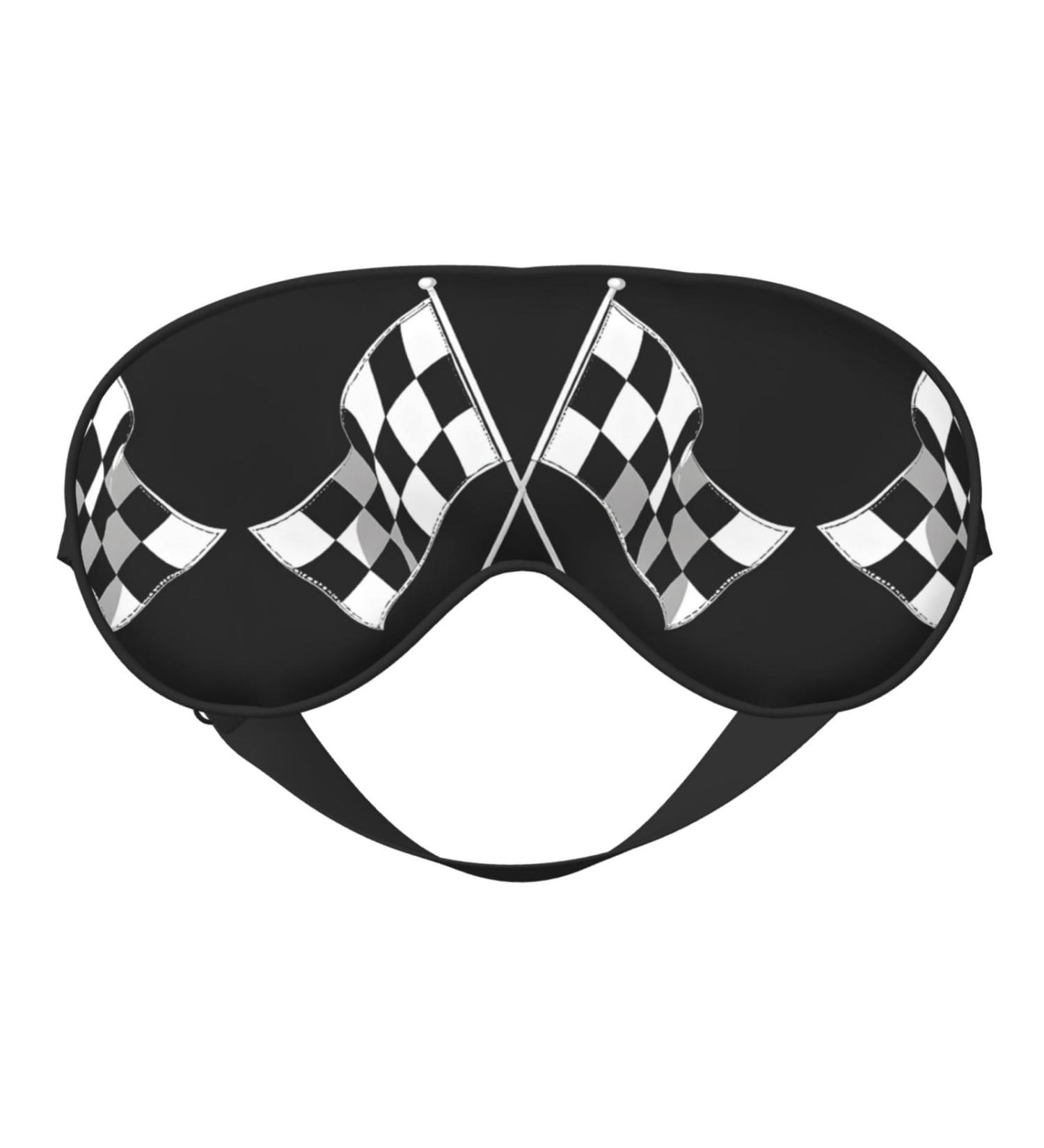 Shop Reusable Sleep Mask Eye for Men & Women - Soft Blackout Covers for Better Sleep Travel Essentials & Gifts | Checkered Flags Pattern - Buy Online on GoSupps.com