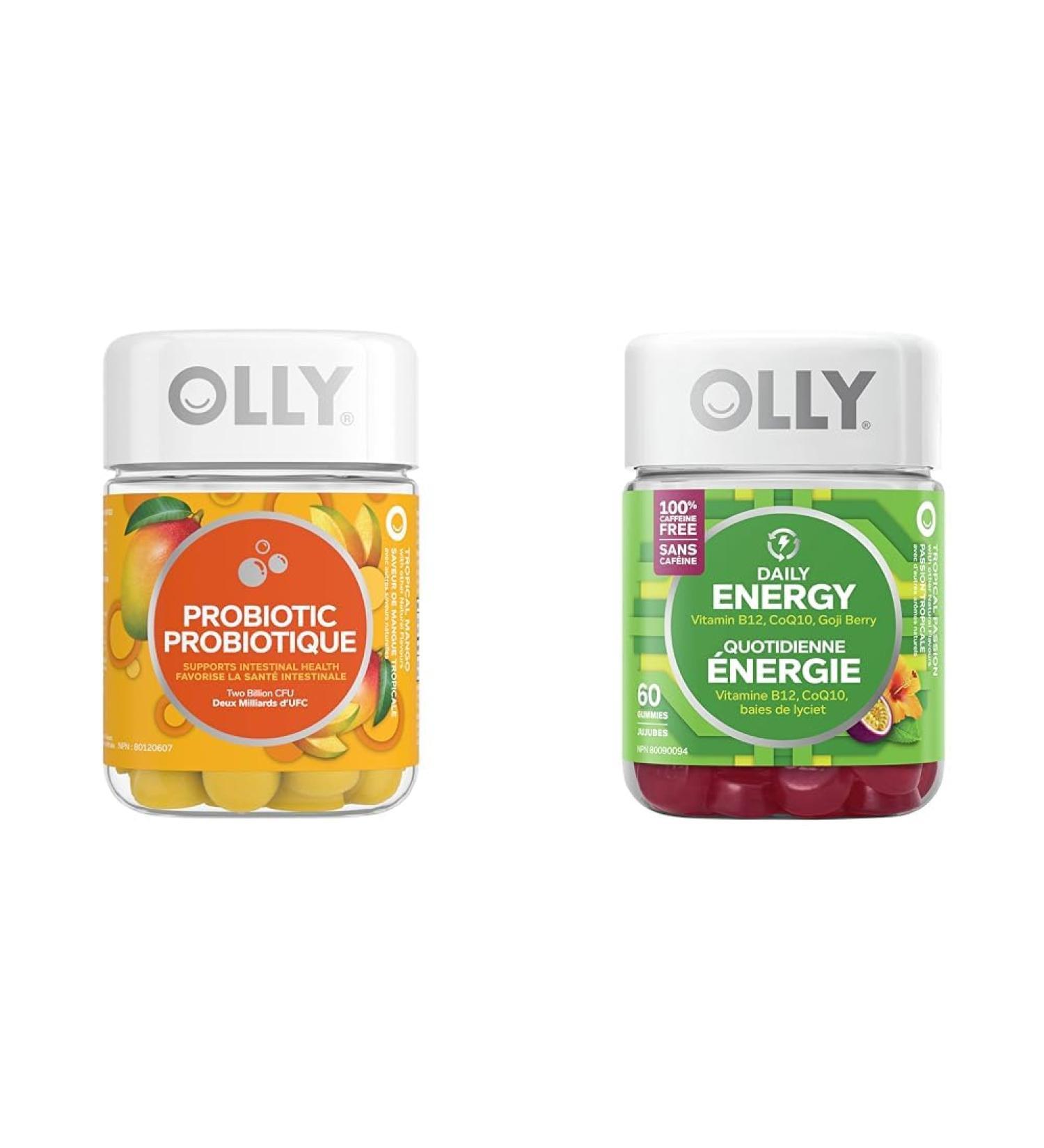 OLLY Probiotic Supplement + OLLY Daily Energy Gummy Supplement (Tropical Blend) Probiotic Supplement + Supplement - Buy Online on GoSupps.com