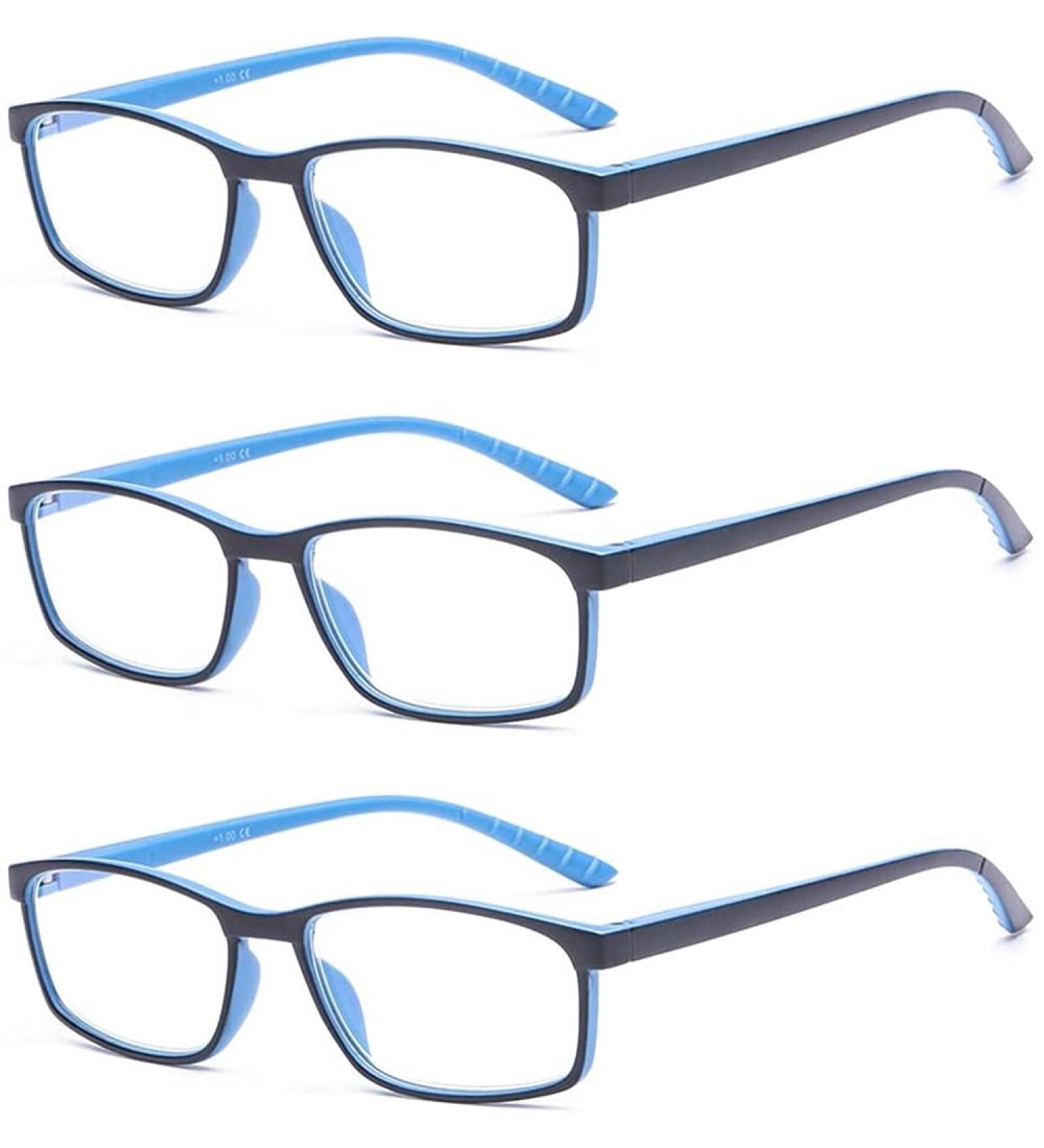 Suertree Blue Light Blocking Reading Glasses 3 Pack - Anti Glare Eye Protection for Men and Women - Computer Reading Glasses with UV Ray Protection - Spring Hinge Readers Aid 2.0x - Buy Online on GoSupps.com