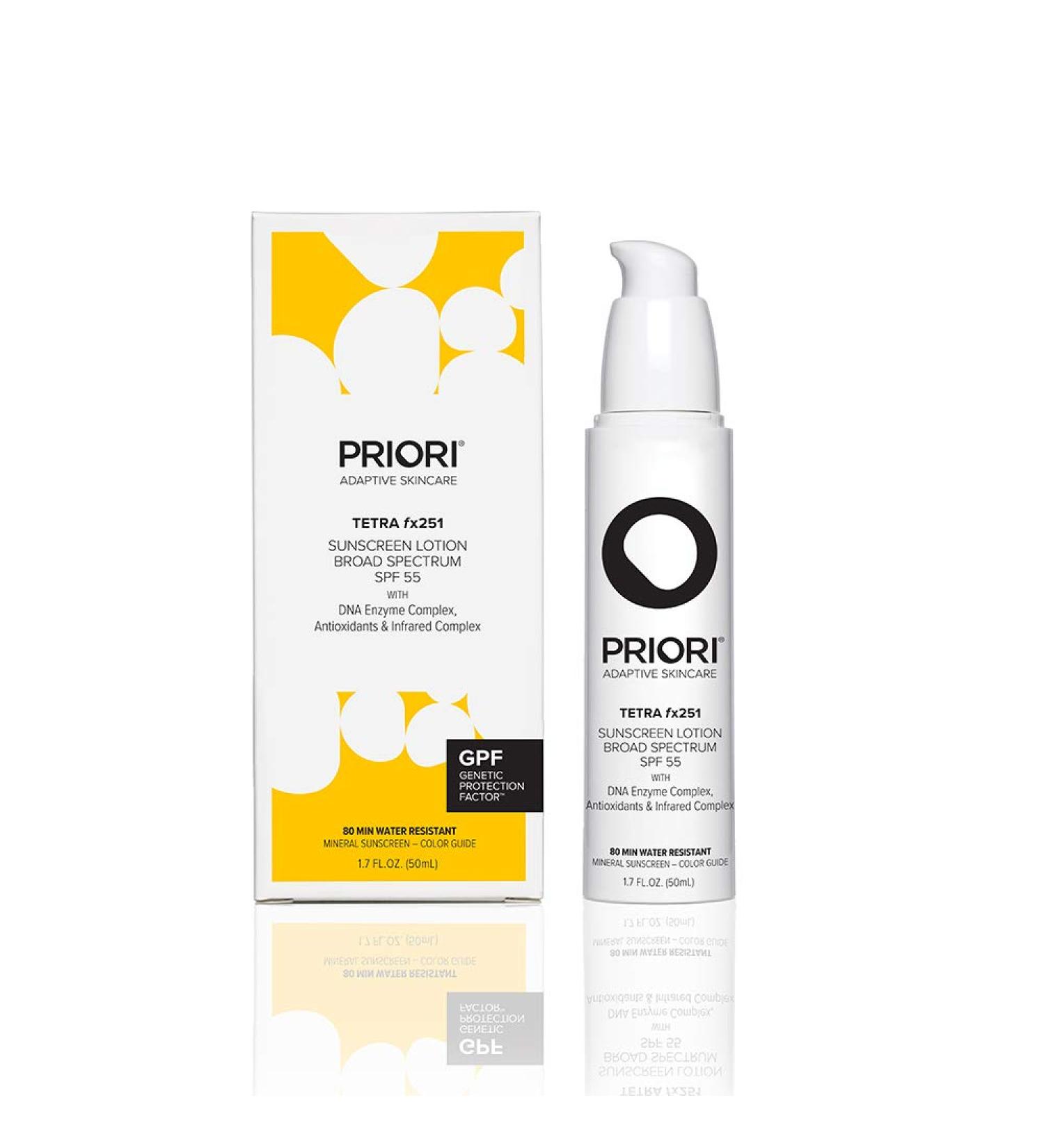 Priori Skincare TETRA SPF 55 Lotion 1.7 fl oz - Broad Spectrum Sun Protection - Buy Online on GoSupps.com