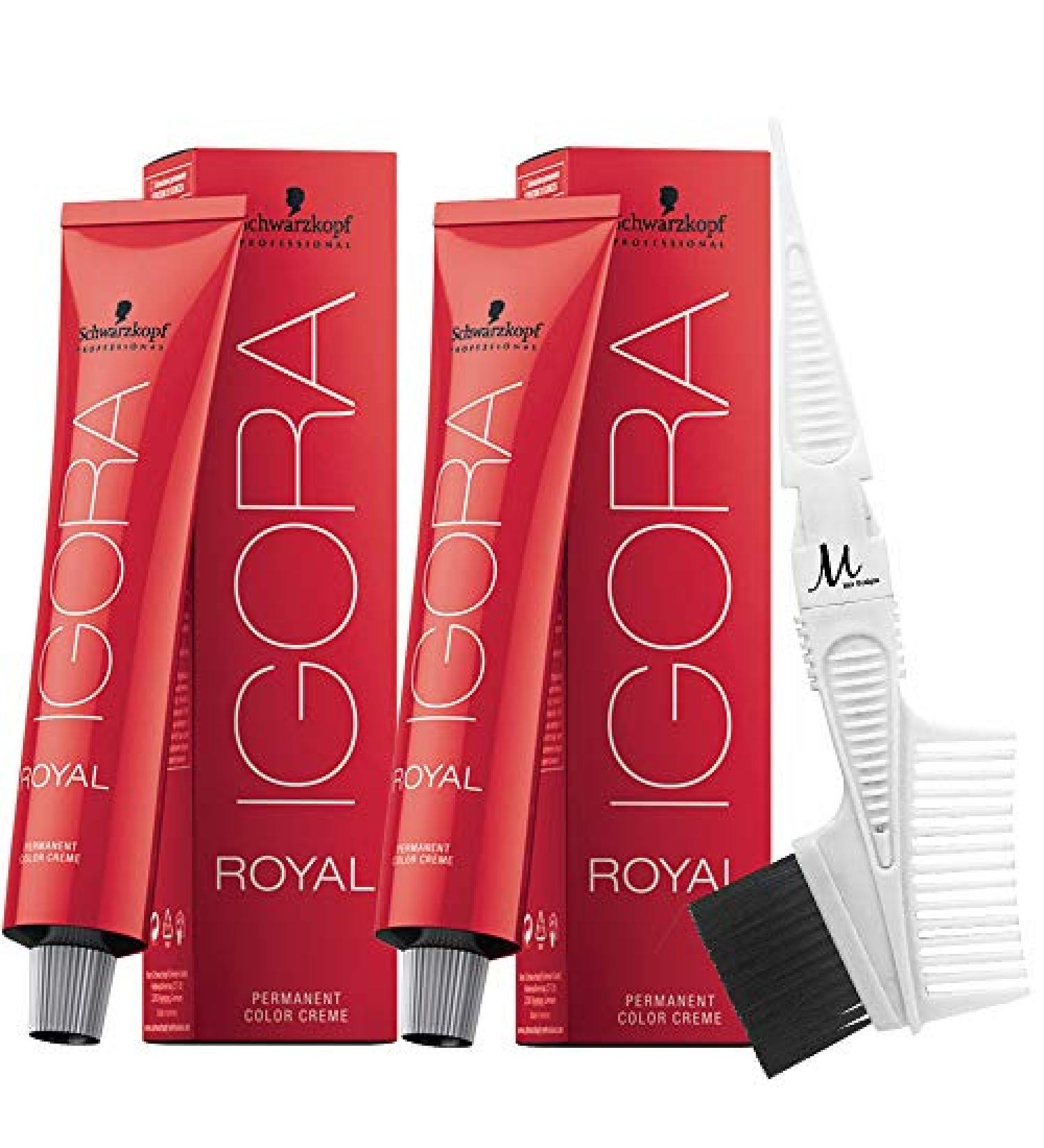 Schwarzkopf Igora Royal 8-00 Light Blonde Natural Extra Permanent Hair Color Bundle with M Hair Designs Tint Brush/Comb - International Shipping Available - Buy Online on GoSupps.com