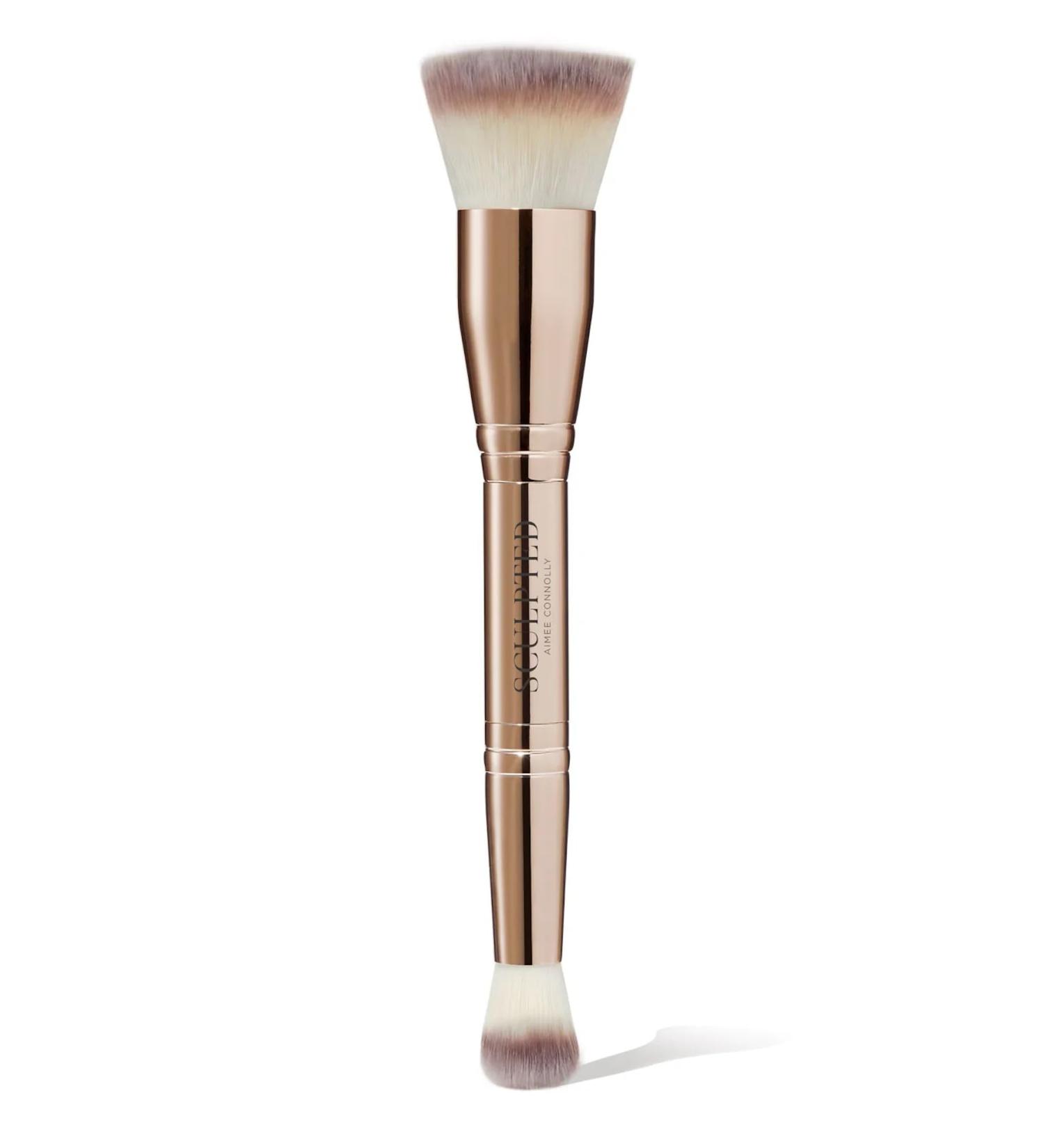 Stippling Duo Brush from Sculpted by Aimee - Travel-Friendly Double-Ended Synthetic Foundation Brush and Precision Head for Airbrushed Finish