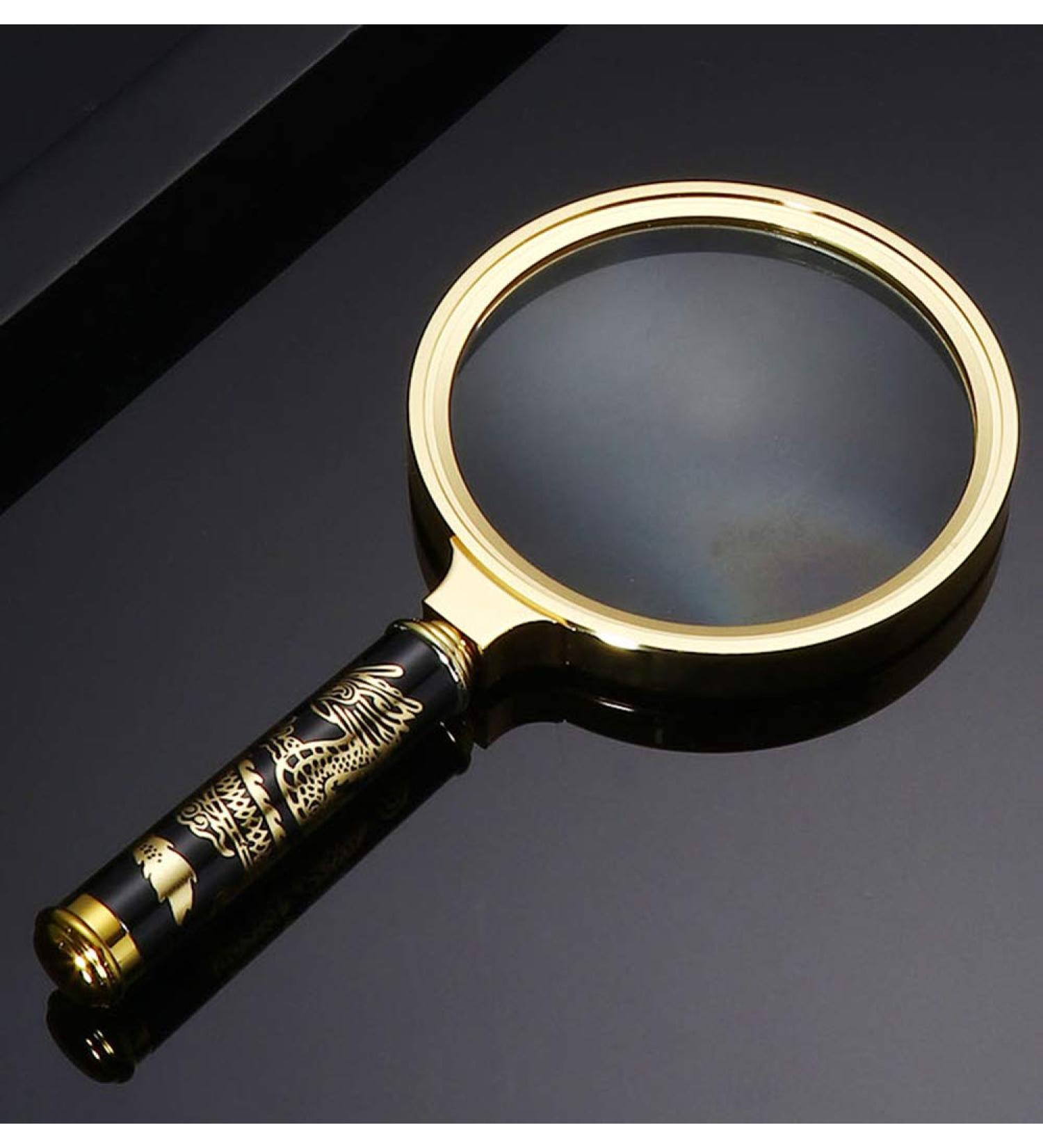 Magnifying Glass 6X + 8X Magnification Magnifier Handheld Magnifier for Science  Reading Book  Inspection. (6X Gold) - Buy Online on GoSupps.com