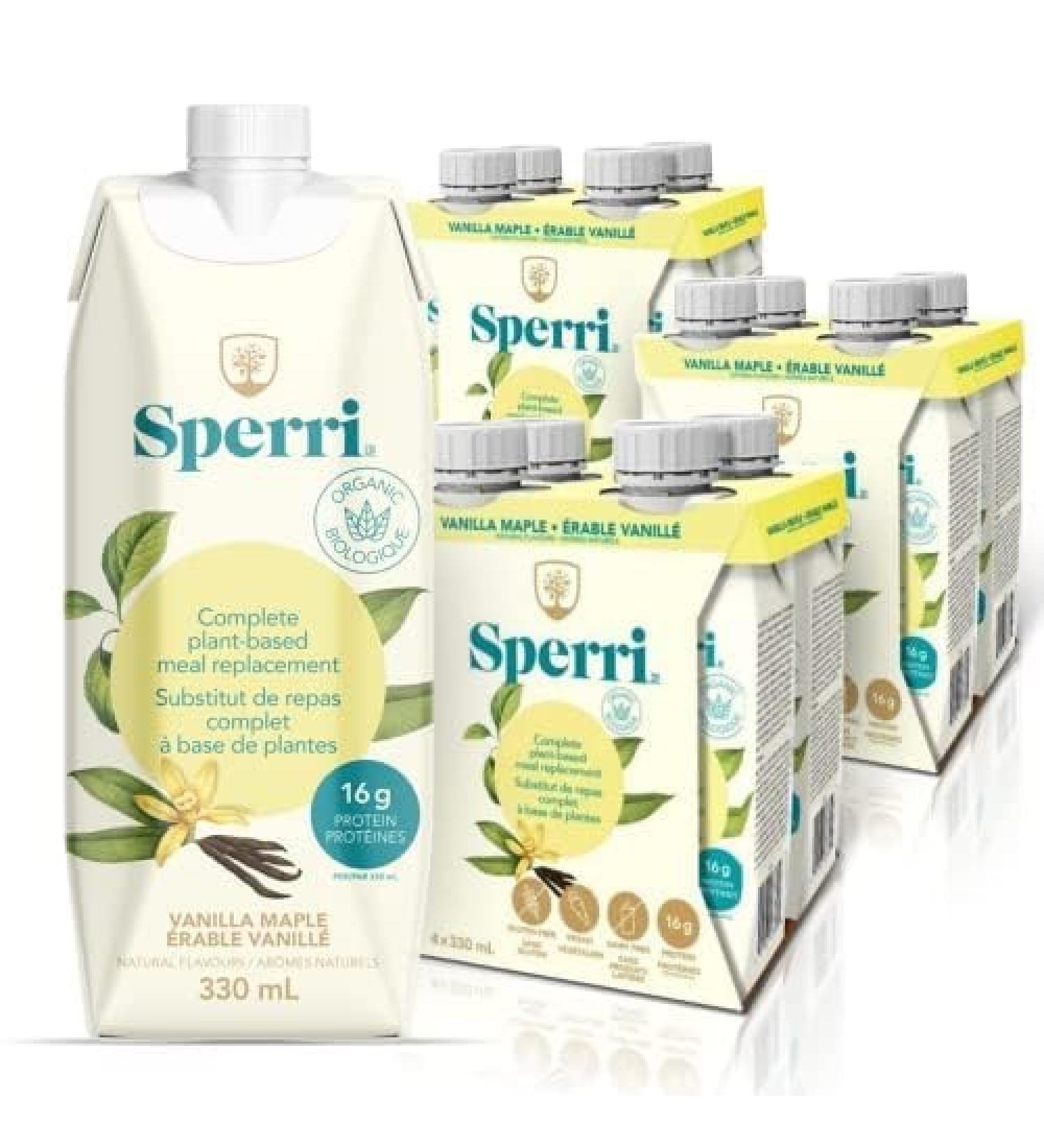 Sperri Plant-Based Meal Replacement & Protein Shake - Vanilla 330 mL | Dairy-Free Gluten-Free 12 Pack - Ready to Drink - Allergen-Free - Buy Online on GoSupps.com