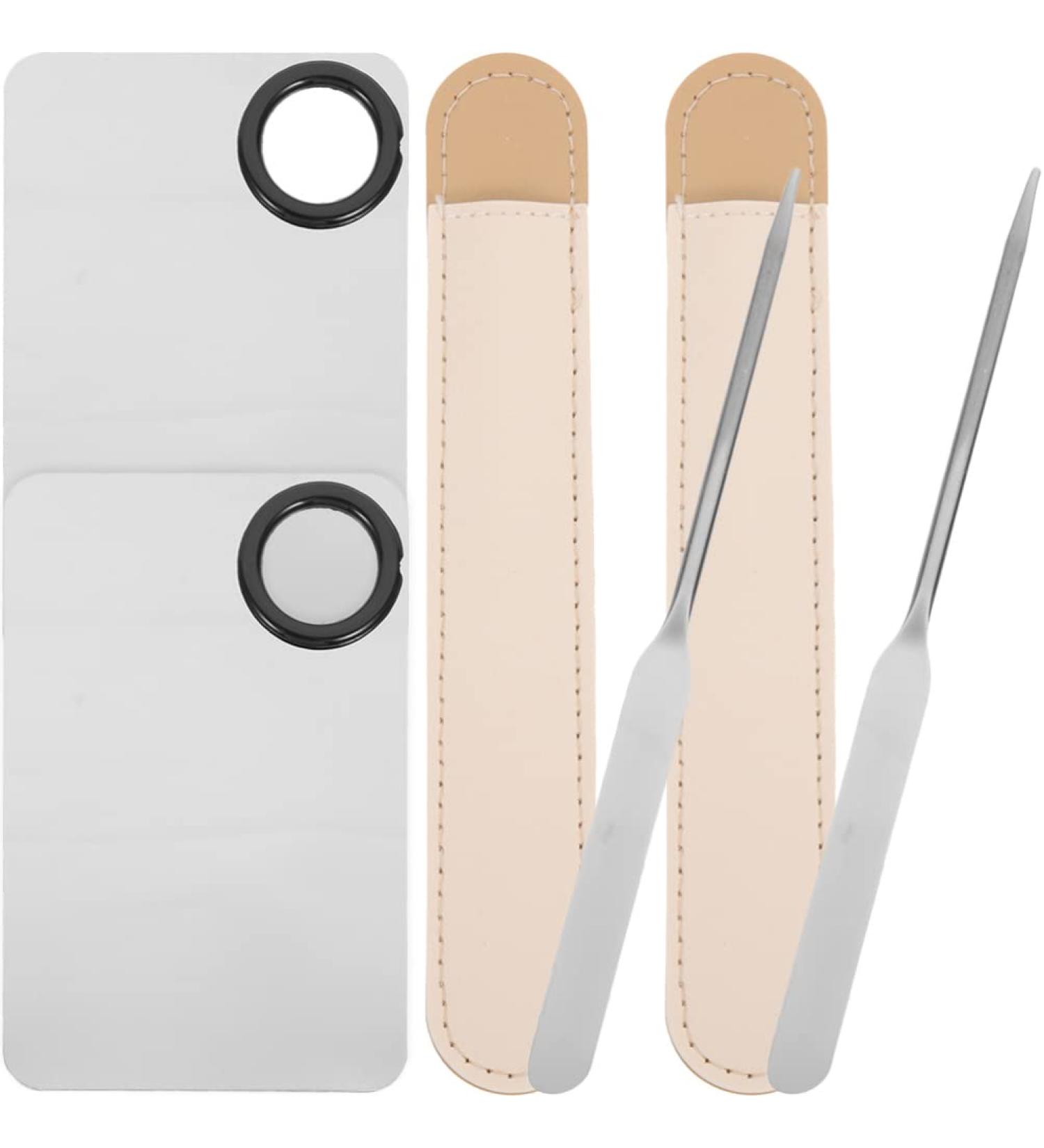 Buy 2 Sets Foundation Mixing Palette & Spatula - Perfect for Makeup Color Mixing & Cosmetic Application | International Shipping Available - Buy Online on GoSupps.com