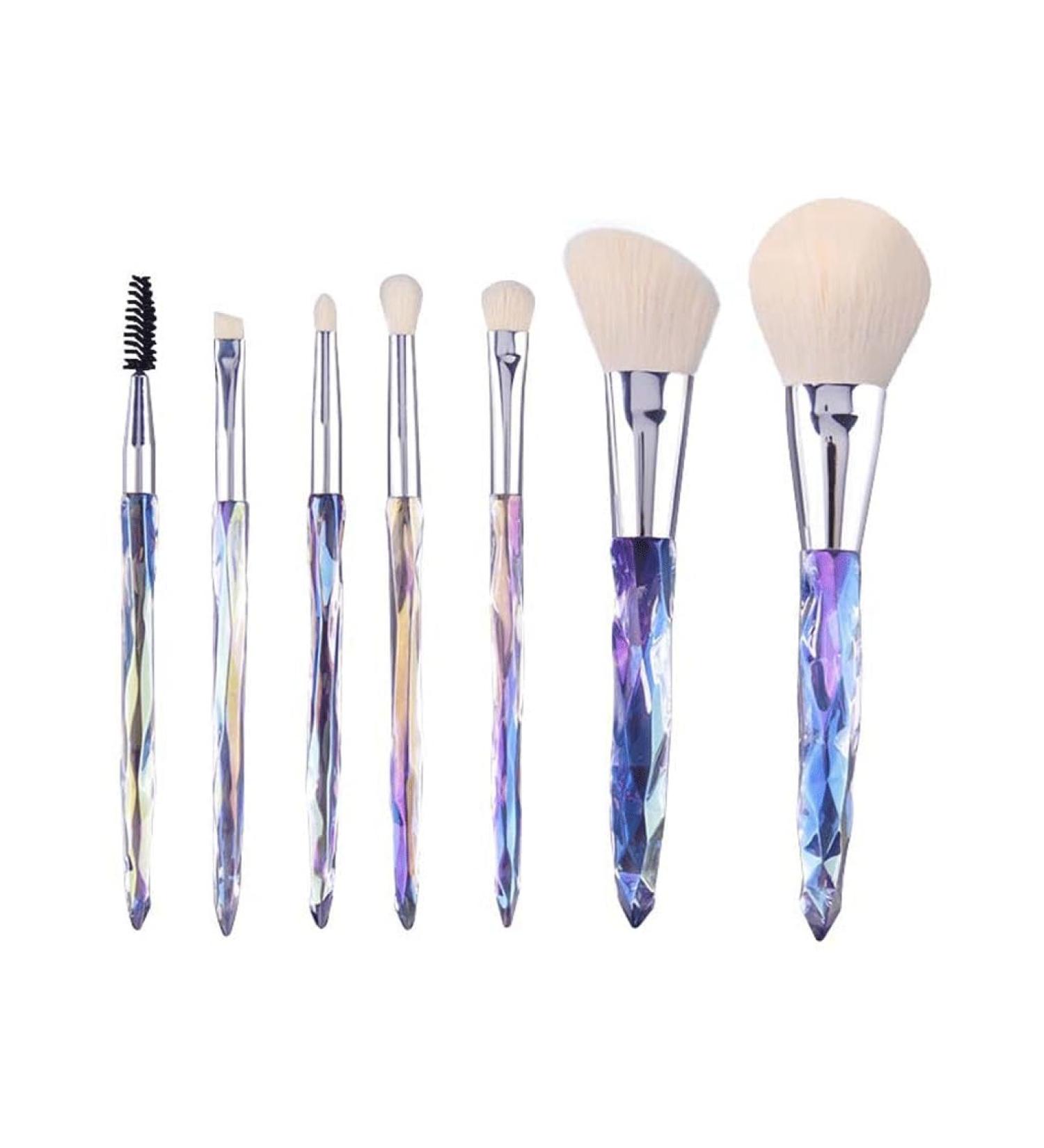 7 Piece Crystal Makeup Brush Set - Dazzling Transparent Handles | Complete Beauty Tools for Flawless Application - Buy Online on GoSupps.com