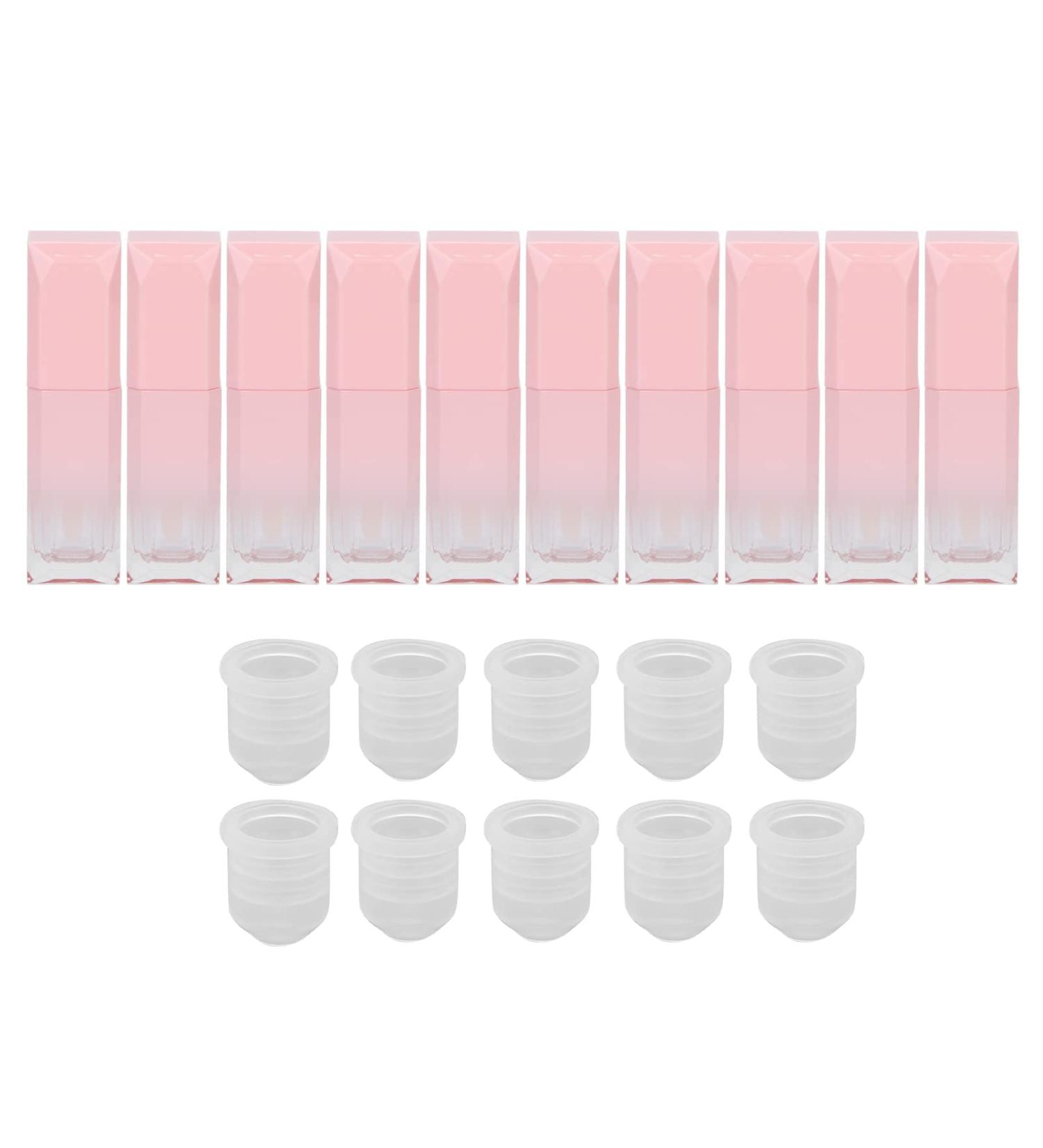 10 Pack 6ml Color Gradient Pink Lip Gloss Tubes - Refillable Lipstick Containers with Silicone Lid for Women & Girls - Buy Online on GoSupps.com