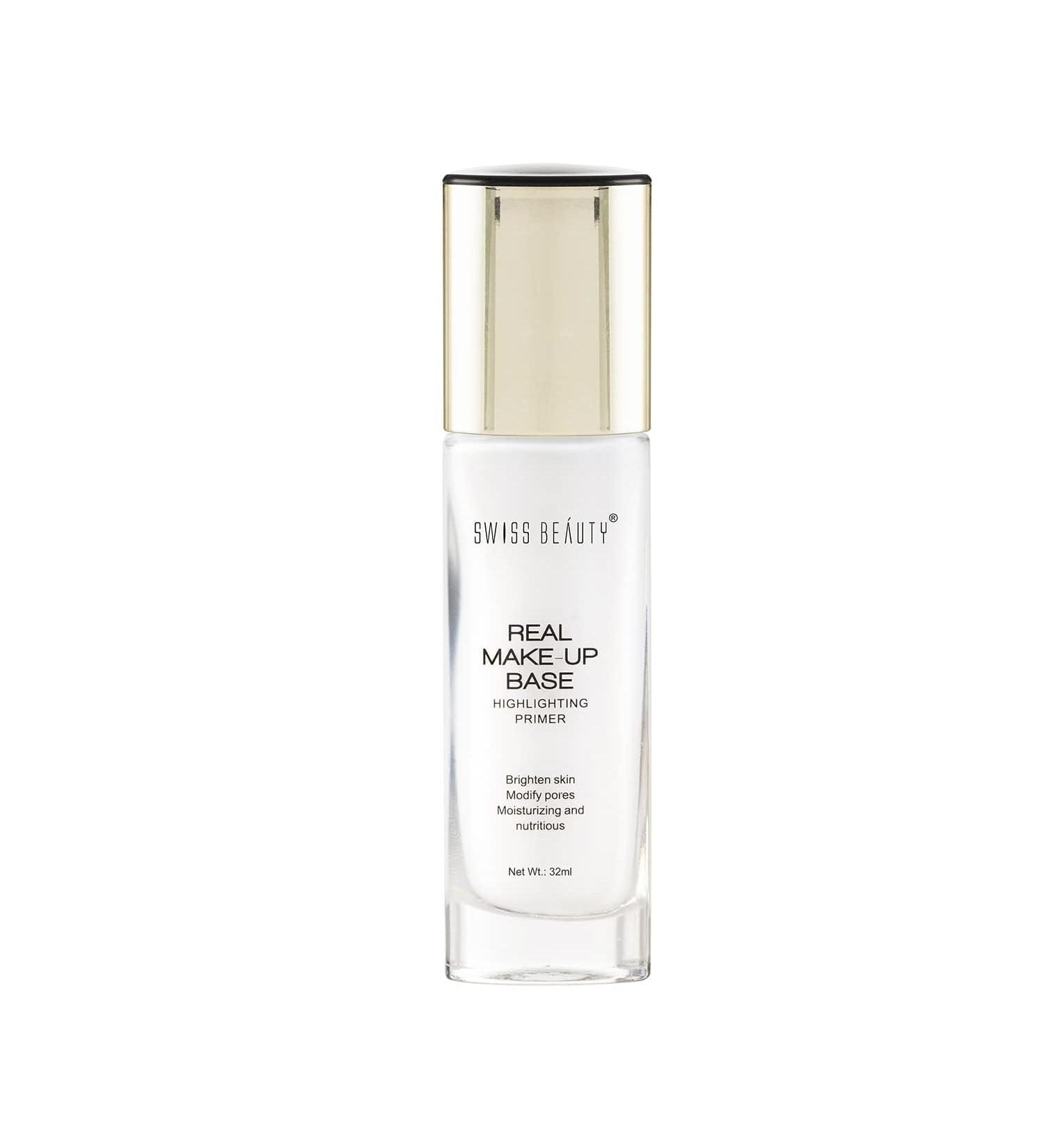 Swis-Beauty Real Makeup Base Highlighting Primer - Skin-Hydrating Poreless Primer Natural Glow Finish for Face Makeup Shade: Natural Tint (Beige) - International Shipping Available - Buy Online on GoSupps.com
