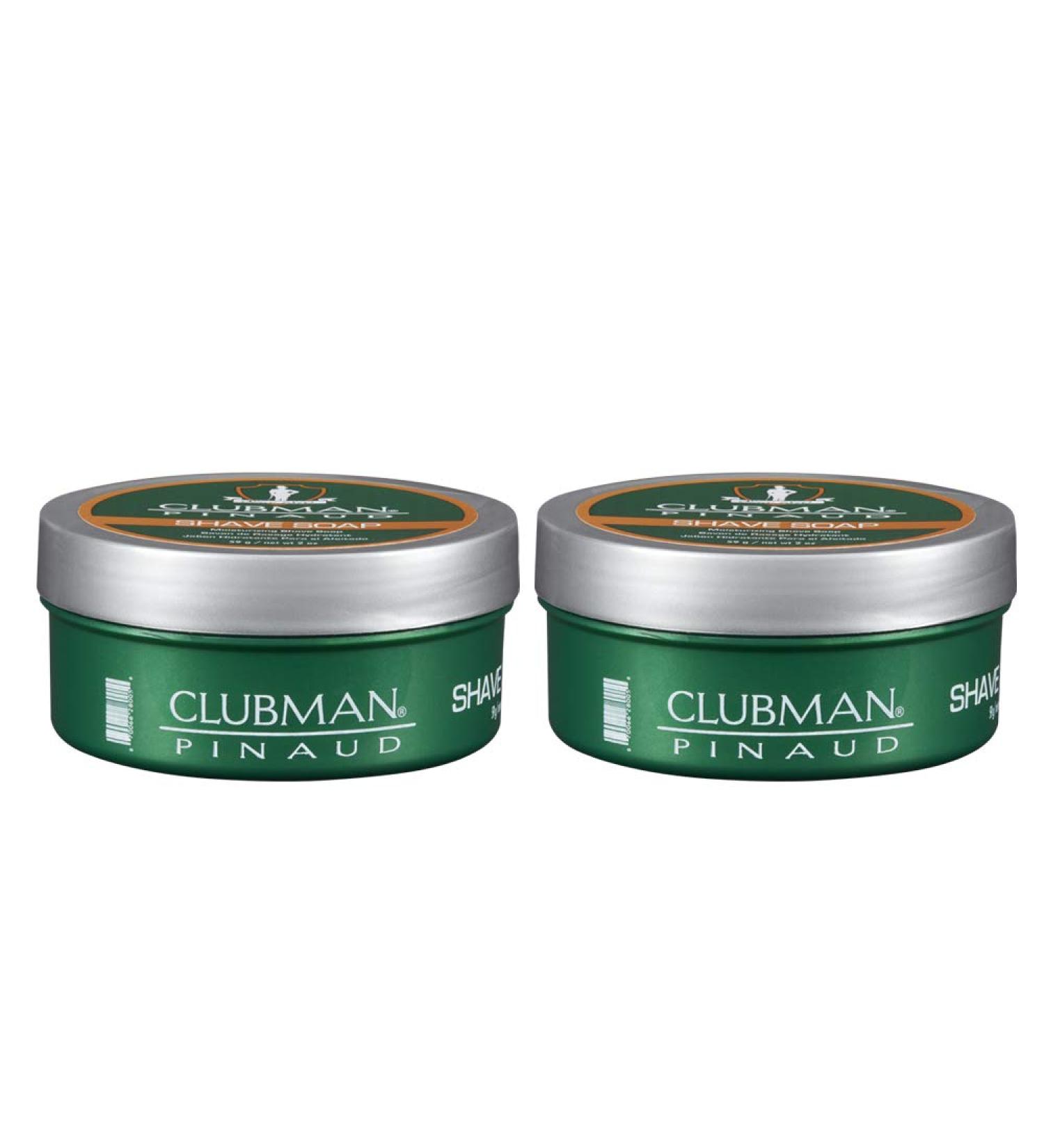 Clubman Pinaud Shave Soap for Men 2oz x 2 Pack - 100% Natural Ingredients - Buy Online on GoSupps.com