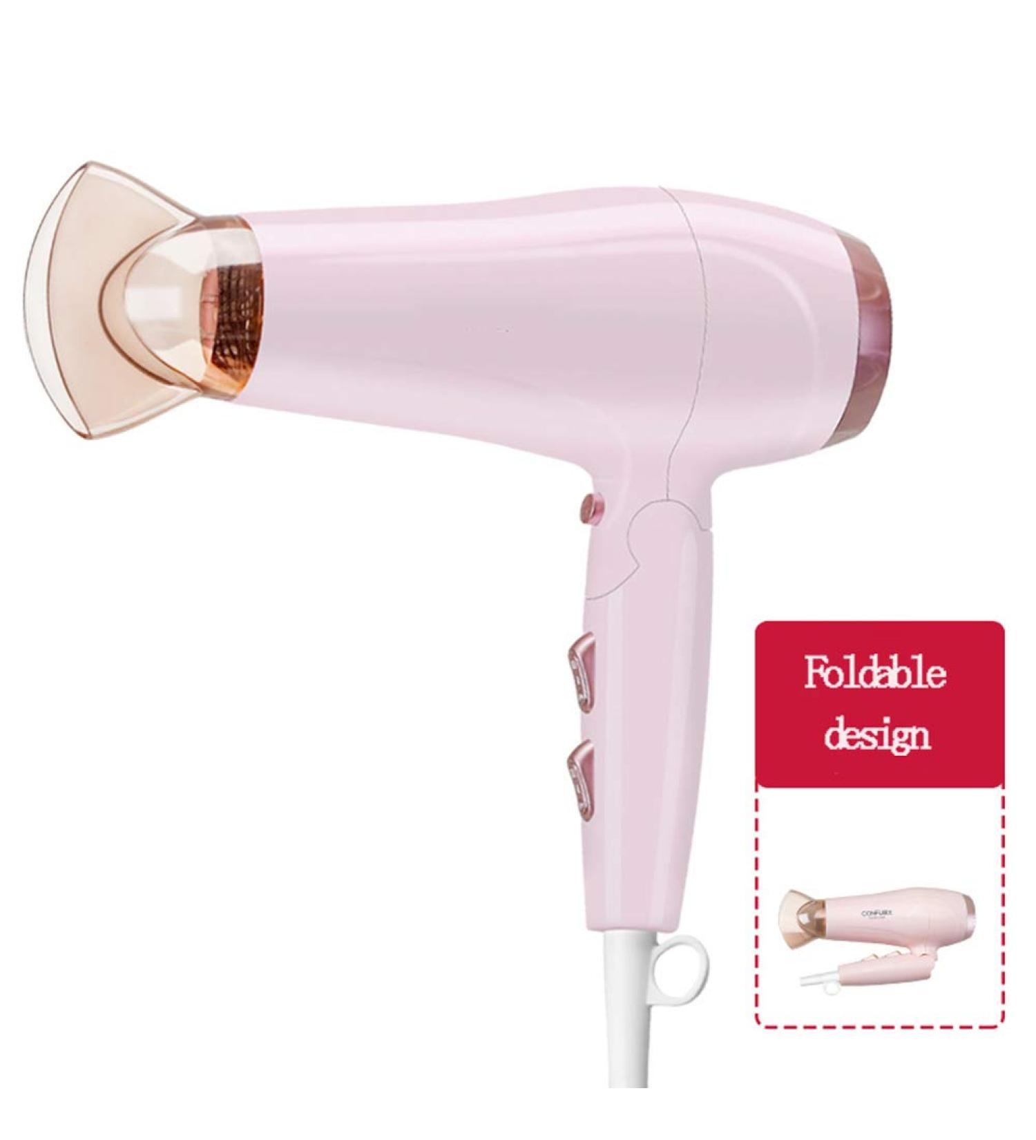 Portable Hair Dryer Foldable/2200W/Fast Dry/Negative ion Blow Dryer Constant Temperature Hair/Multi-Speed Adjustment/Travel/Household Hair Dryer 27*28CM Pink - Buy Online on GoSupps.com