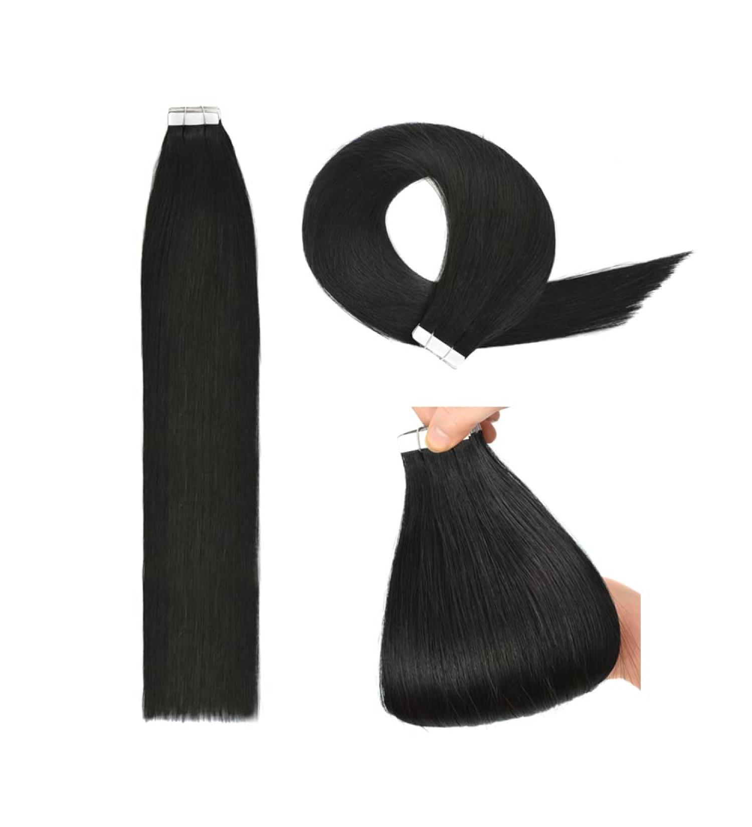 Buy 18 Inch Dark Black Tape In Extensions - Real Hair 50g Seamless 20 Pieces - Buy Online on GoSupps.com