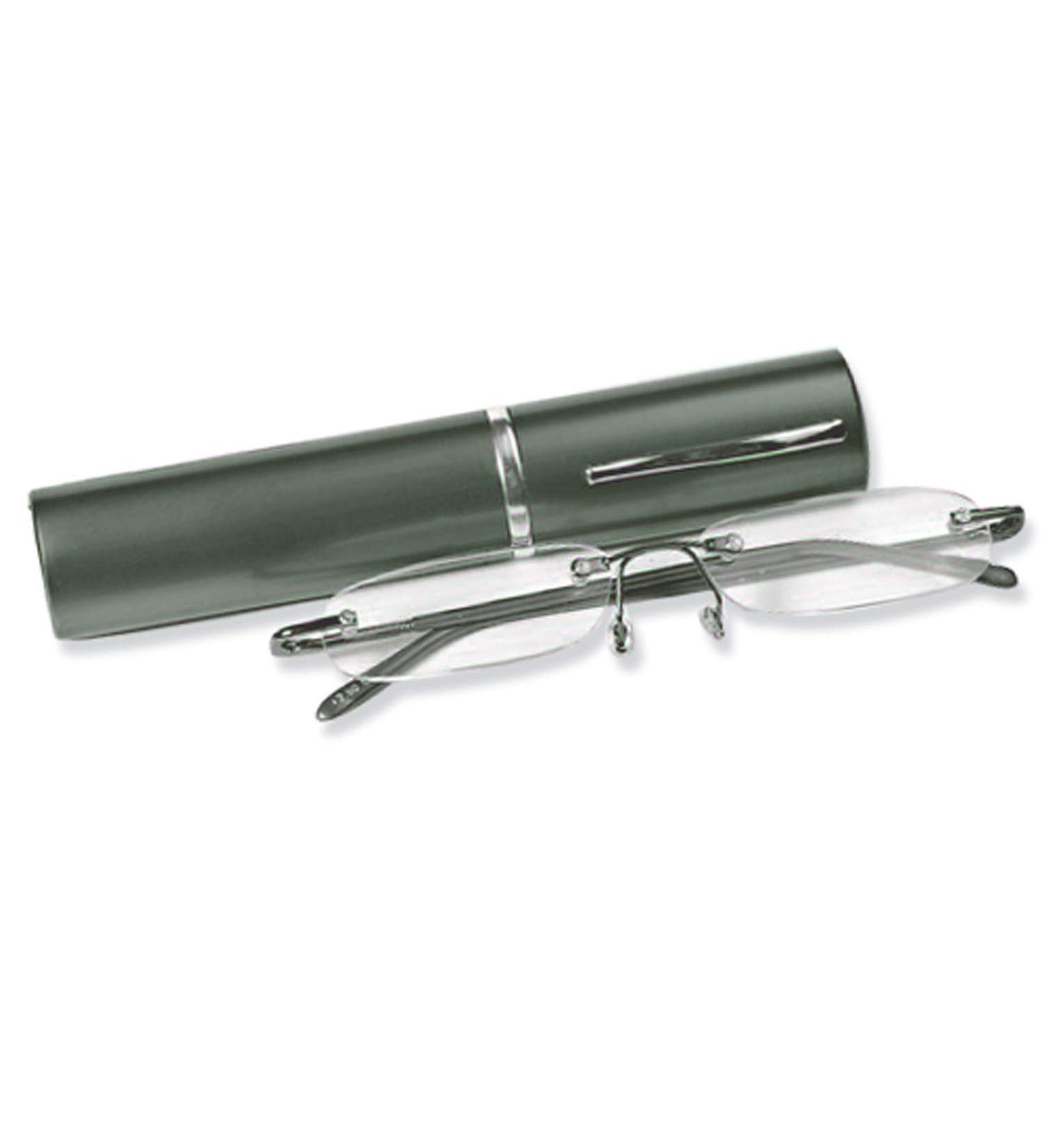 Cadenis rimless reading glasses reading aid with case anthracite 1.00 dpt. (121-108-100) Anthracite +1.00 diopters
