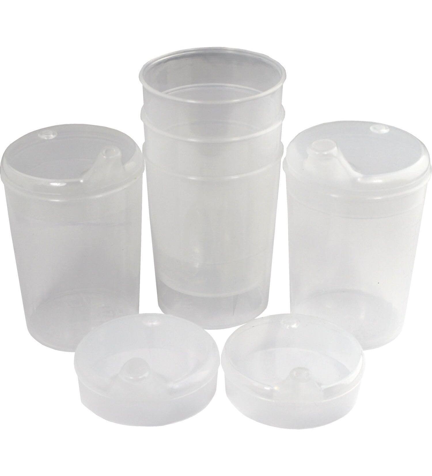 Medi-Inn 250ml Beak Cup Set - 5 Lower Parts & 10 Lids (12x10mm & 4x4mm) | Transparent | International Shipping - Buy Online on GoSupps.com