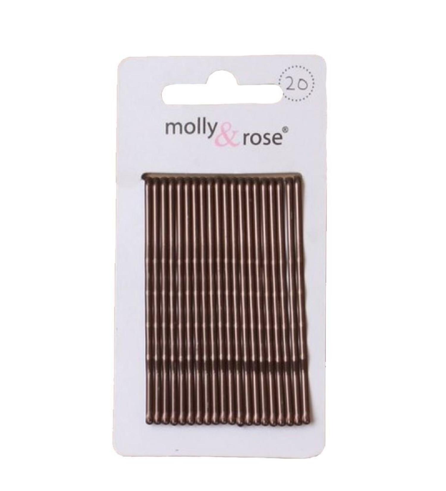 20pc Long 6.5cm Kirby Grips Hair Bobby Pins Clips Brown Brown 6.5cm