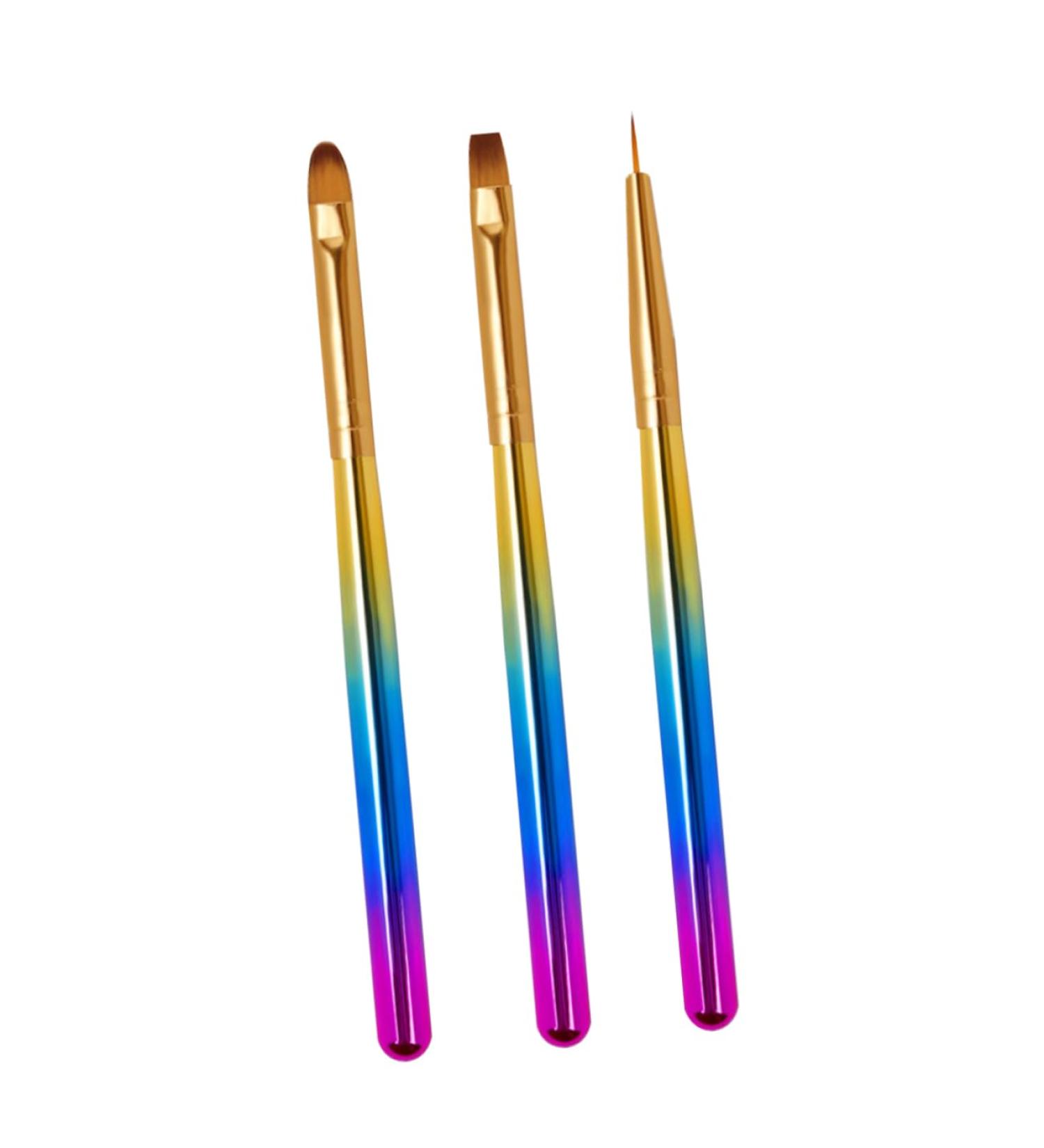 FRCOLOR 1 Set of 3 Colour Pens Set Gel Nails Kit Gel Kit for Nails para u as Popular Brush for Nail Polish Nail Polish Brush Pen Manicure Pen Tool Gradient Drawing Pen Stick Set - Buy Online on GoSupps.com