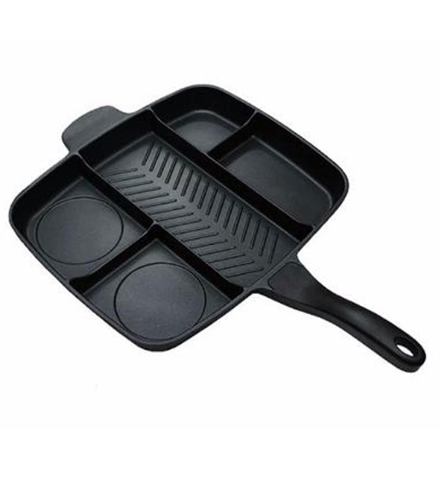 Soup Pot 5 in 1 Divided Stainless Steel Grill Frying Pan Multi-Purpose Kitchen Utensils Pots for Kitchen Plate - Buy Online on GoSupps.com