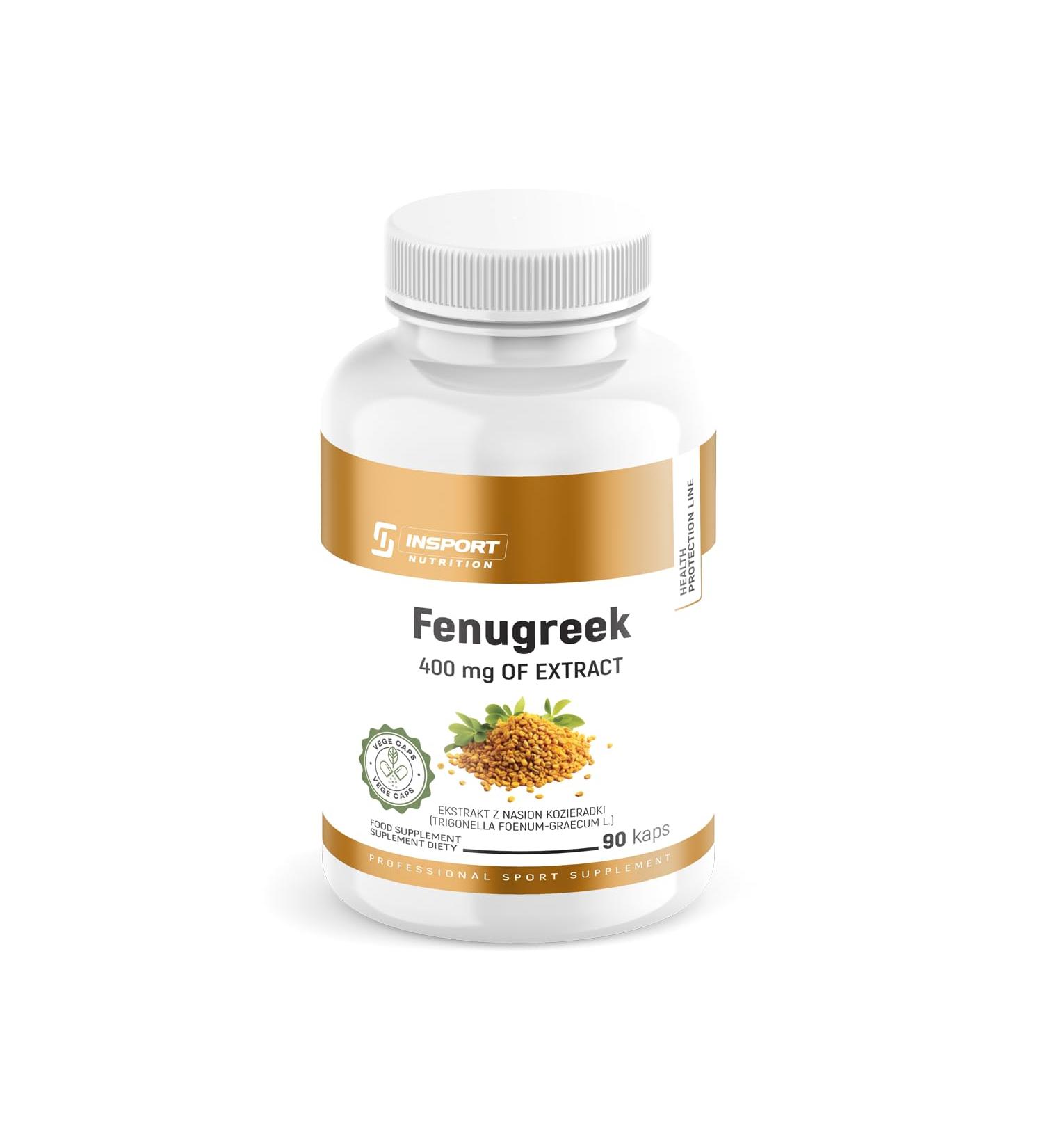INSPORT Nutrition - Fenugreek - 400 mg Fenugreek Seed Extract - 90 Vegetable Capsules - 3 months reserve - No Additives - Buy Online on GoSupps.com