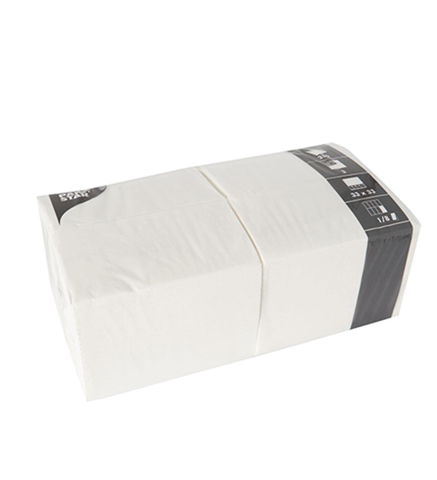Papstar 14234 250 napkins 3-ply 1/8 fold 33 x 33 cm white Single