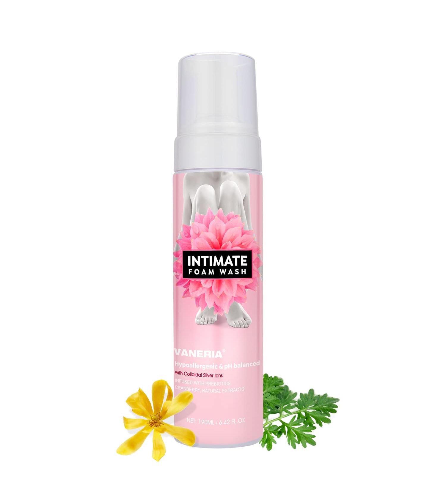 VANERIA Feminine Intimate Vaginal Wash - All Natural Moisturizing Odor-Control pH Balancing - 190ml - Mothers Day Gift for Mom - Buy Online on GoSupps.com