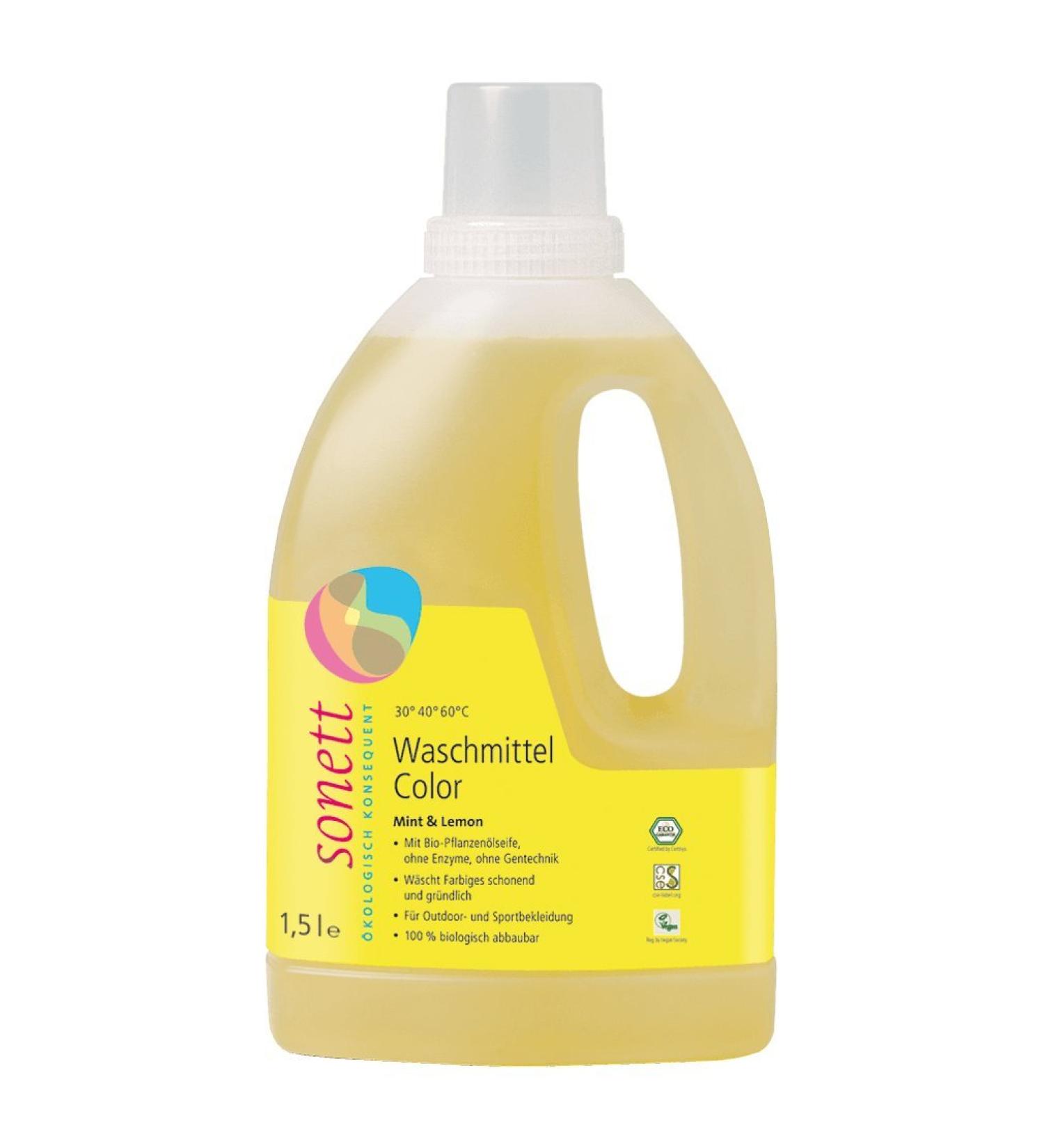 Sonett Organic Detergent Color Mint & Lemon 20-60C (6 x 1.50 l) 1.50 l (pack of 6)