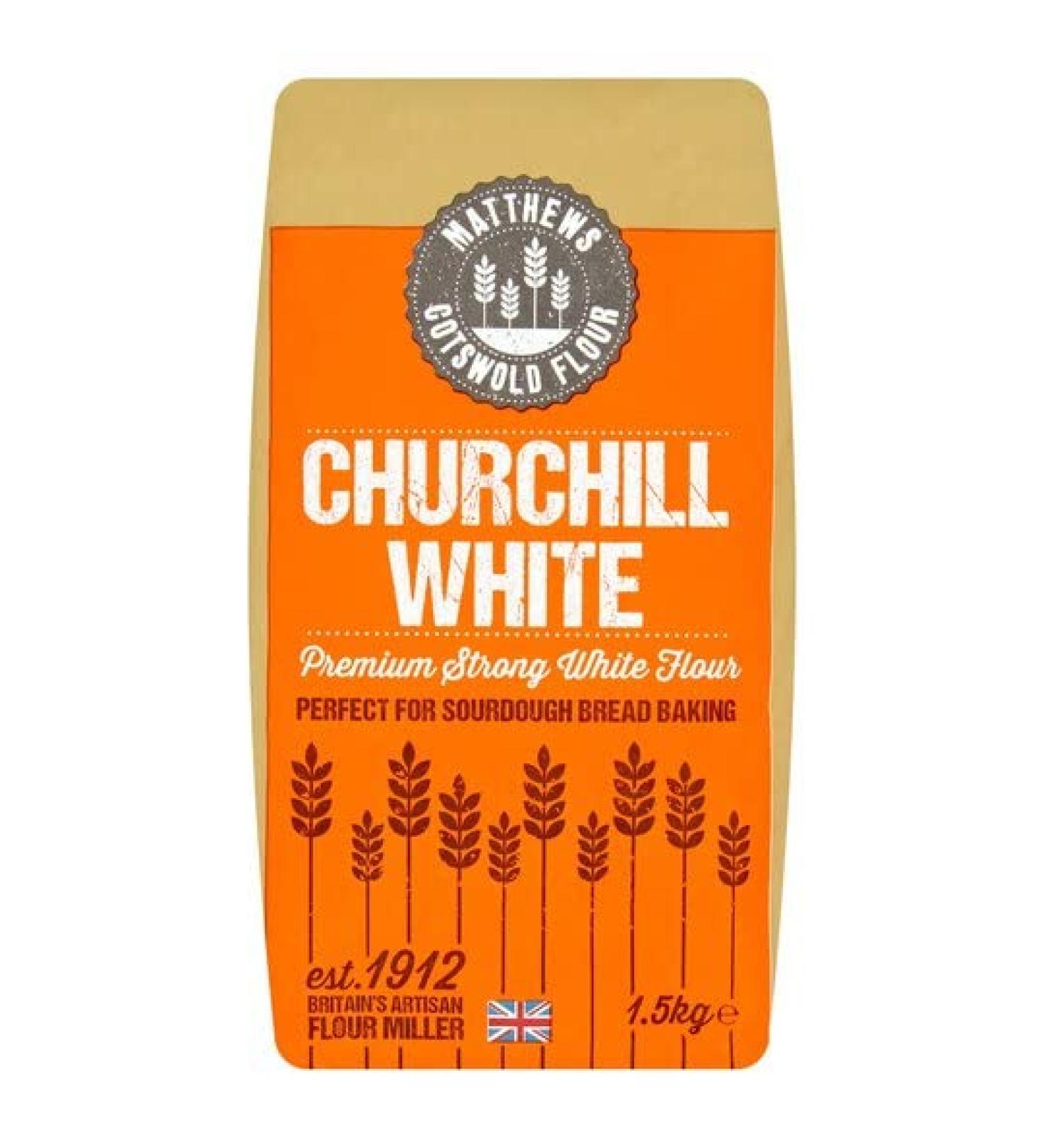 Matthews Flour Premium White (Churchill) Strong Flour 1.5Kg Perfect for Sourdough Bread Baking Cotswold Artisan Flour - Buy Online on GoSupps.com