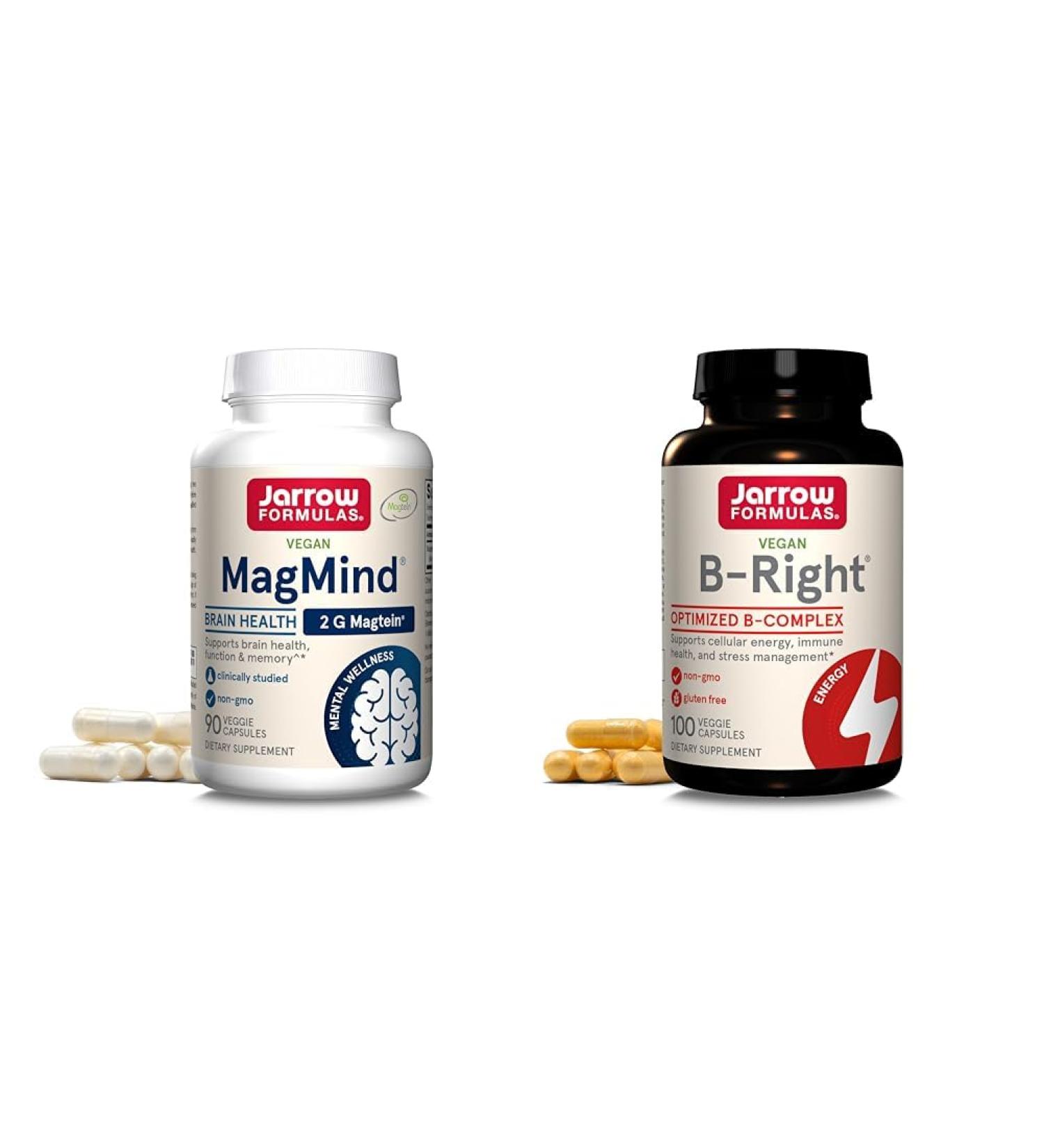 Jarrow Formulas MagMind Brain Health Capsules and B-Right B-Complex Capsules Bundle 90 and 100 Count - Buy Online on GoSupps.com