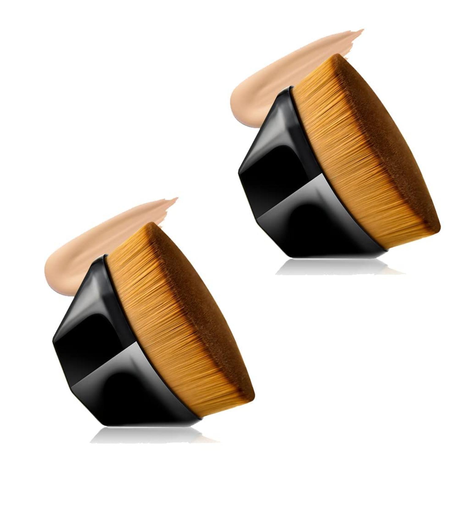 Foundation Makeup Brush Top Kabuki Face Brush for Blending Liquid Cream or Powder Cosmetics (Doubleblack) - Buy Online on GoSupps.com