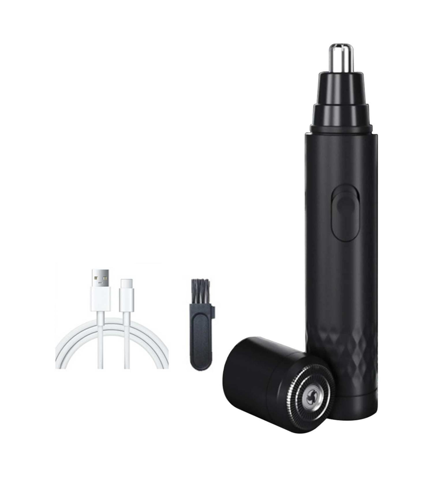 Nose Hair Trimmer for Men - Rechargeable Waterproof 360 Rotating Blade Painless Grooming for Nose Ears Sideburns and Eyebrows - Black - Buy Online on GoSupps.com