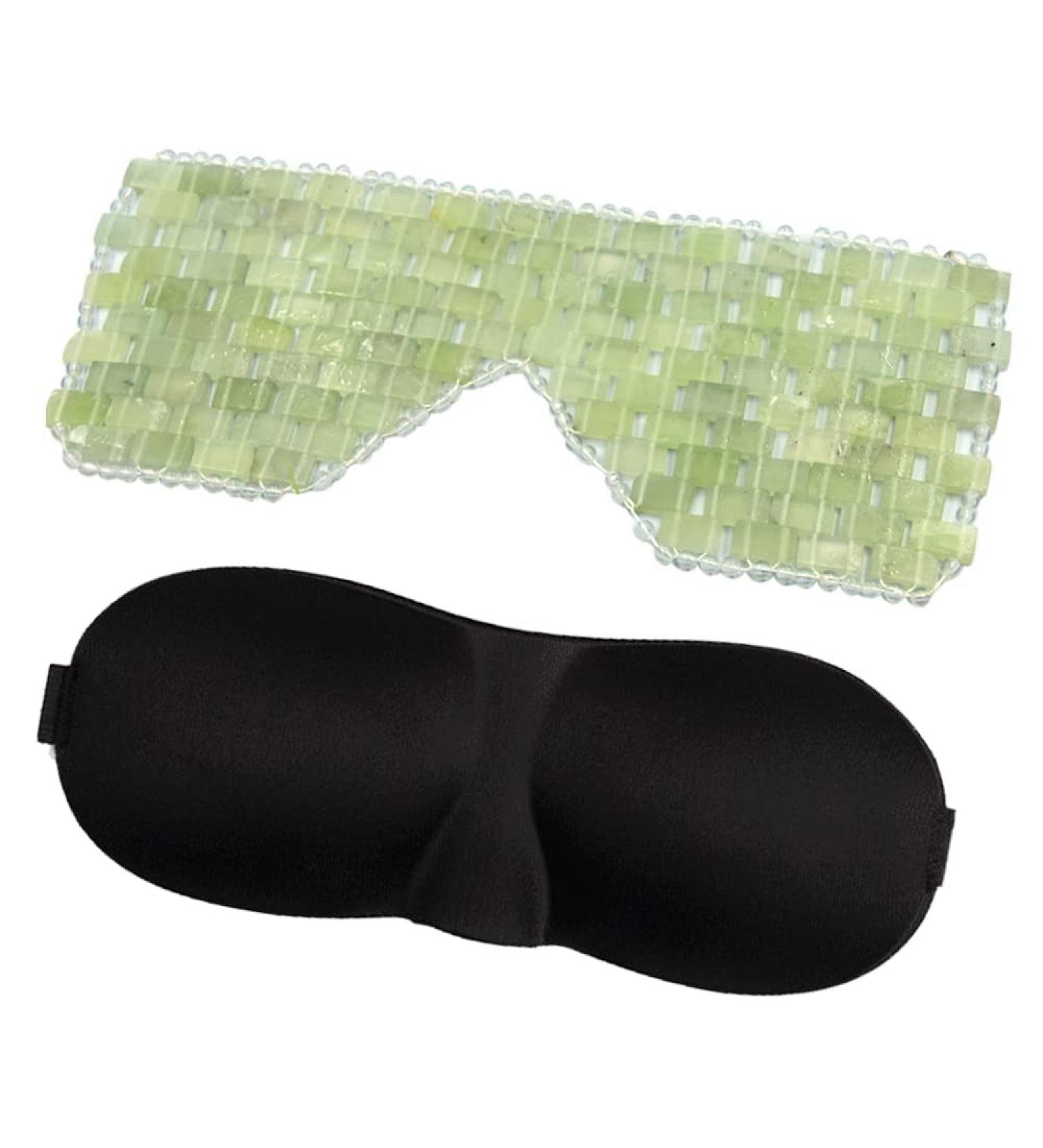Jade Eye Mask | Natural Cold Therapy for Eye Fatigue | Relax & Revitalize | International Shipping Available - Buy Online on GoSupps.com