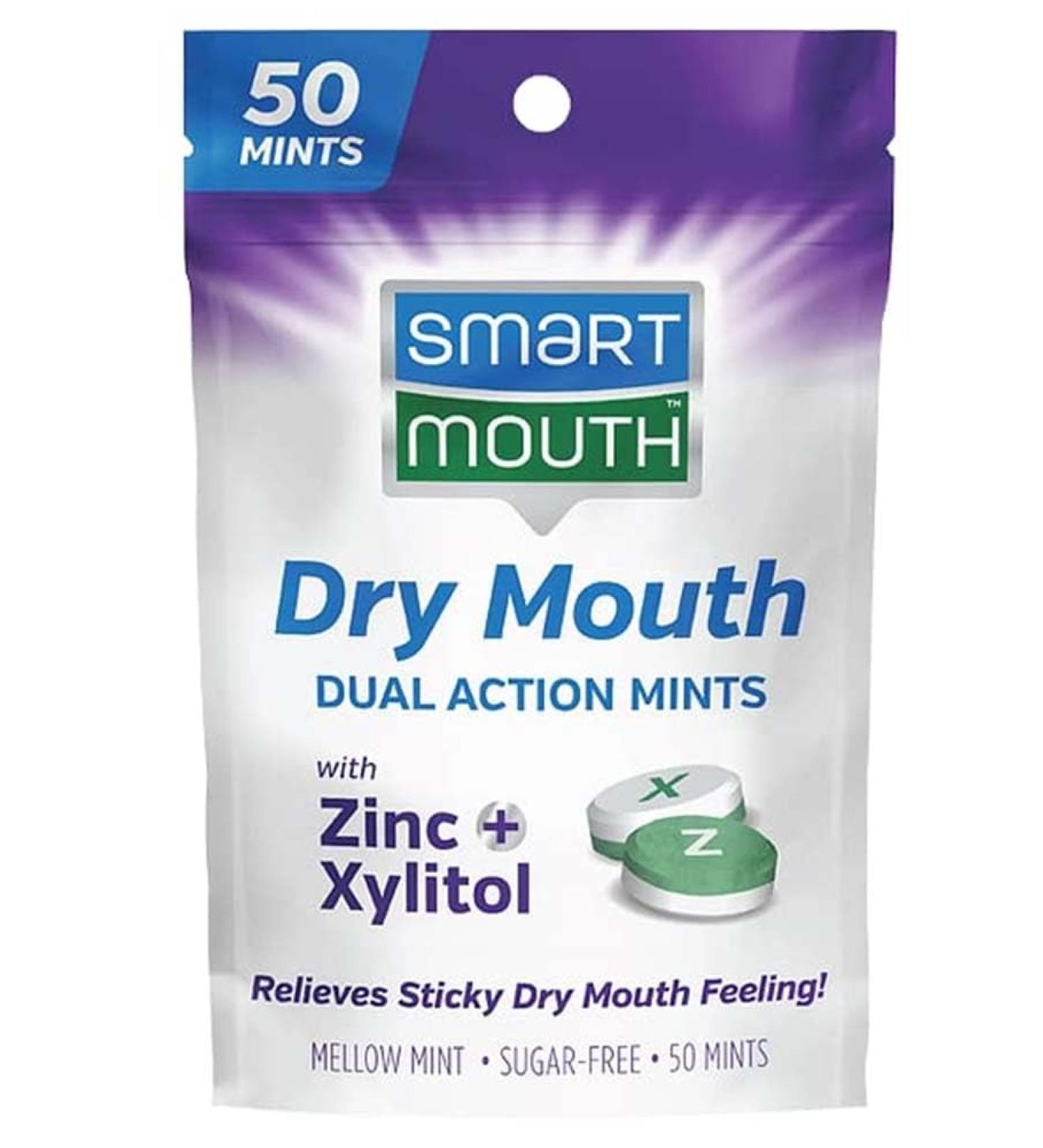 Buy SMART MOUTH Dry Mouth Dual Action Mints 50ct - Fast Shipping Worldwide - Buy Online on GoSupps.com