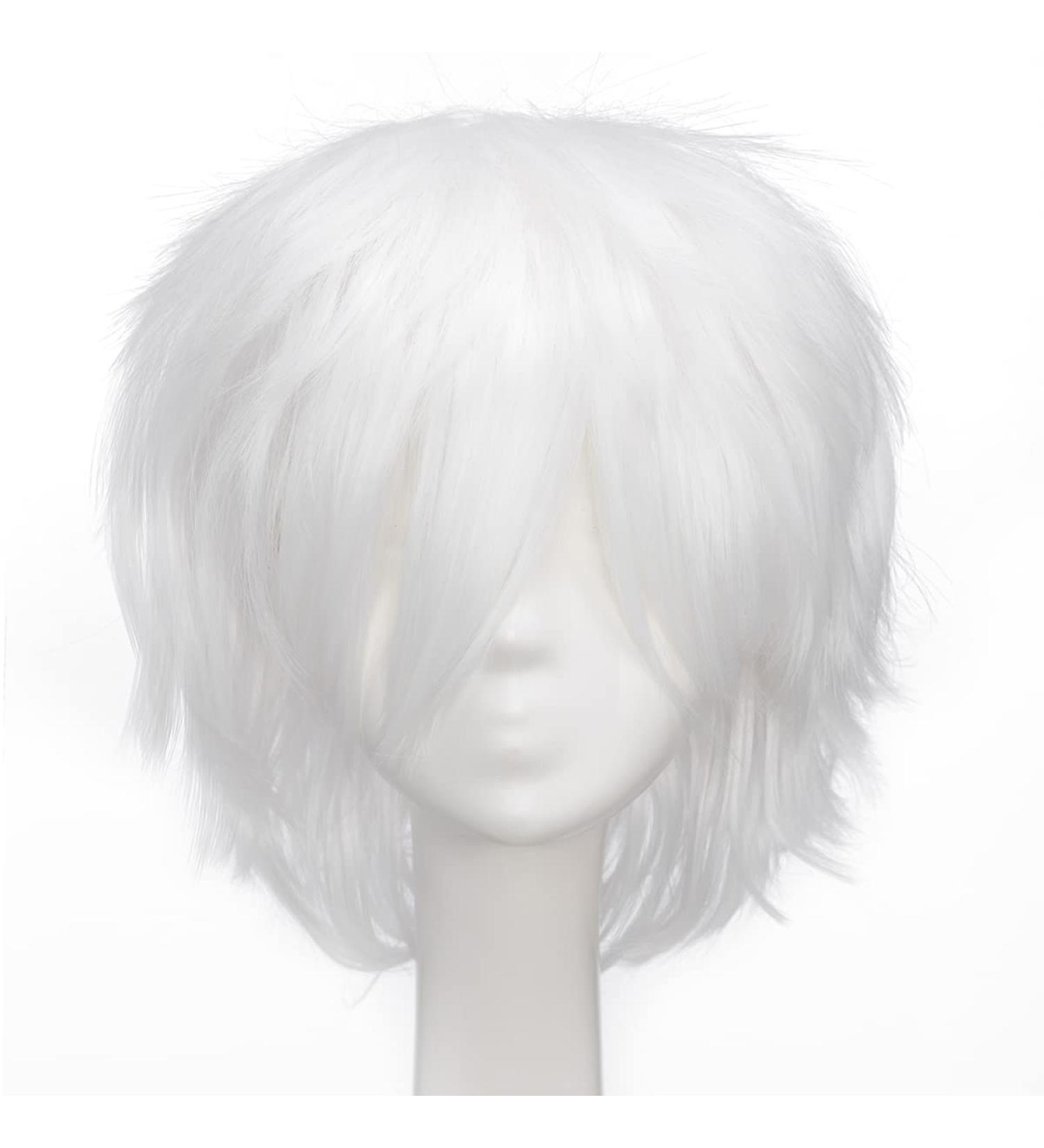 S-noilite Short Straight Cosplay Wig - Unisex Fashion Anime Party Costume Synthetic Full Wig (White) - Buy Online on GoSupps.com