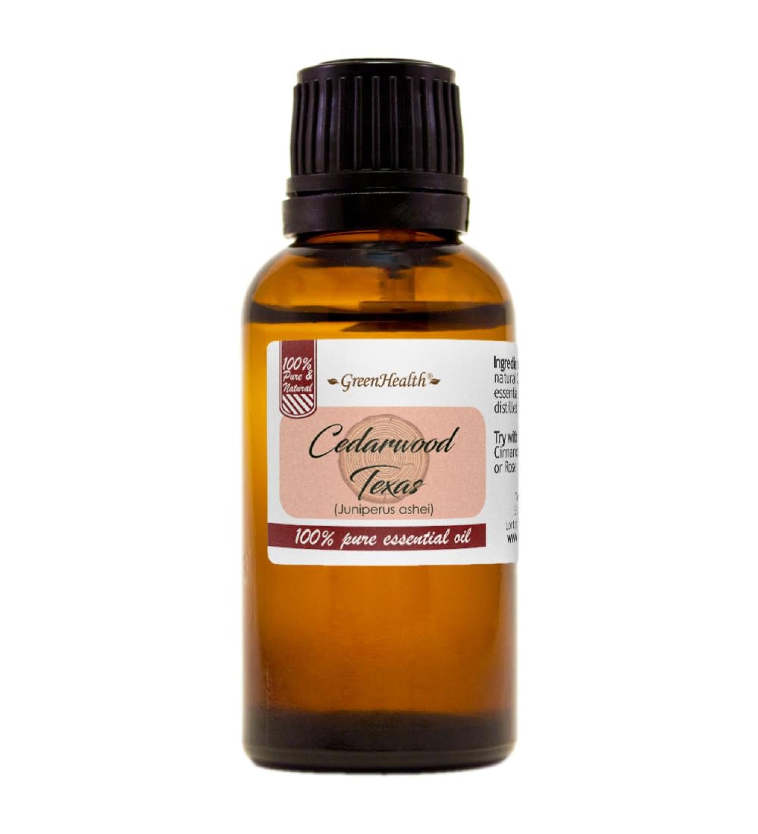 Cedarwood (Texas) Essential Oil - 1 fl oz - Amber Glass Bottle w/Euro Dropper - 100% Pure & Natural - GreenHealth - Buy Online on GoSupps.com