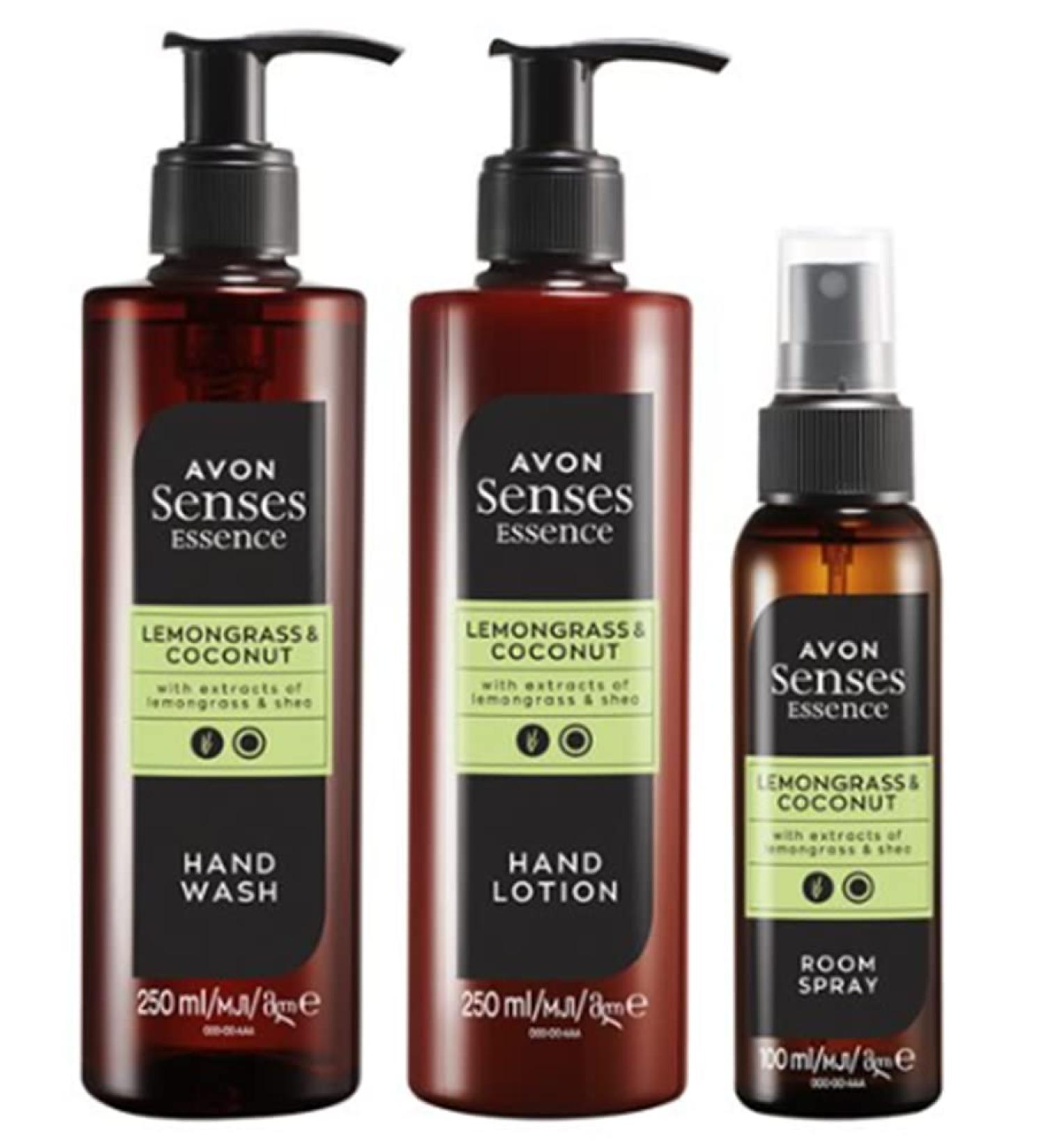 New Larger Size Avon Essence Lemongrass and Coconut Bathroom Trio - sold by ultimate things shop on amazon - Buy Online on GoSupps.com