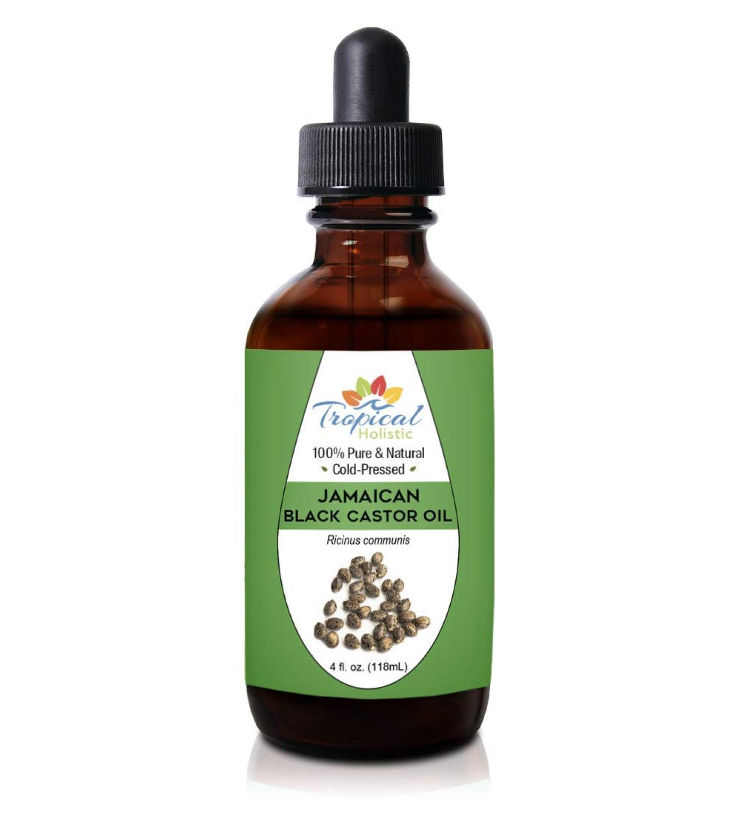 Tropical Holistic 100% Pure Jamaican Black Castor Oil 4 oz - Natural Hair Growth & Scalp Treatment for Beard, Eyelashes, Edges, Dandruff - Premium Formula for Healthy Hair & Eyebrows - Buy Online on GoSupps.com