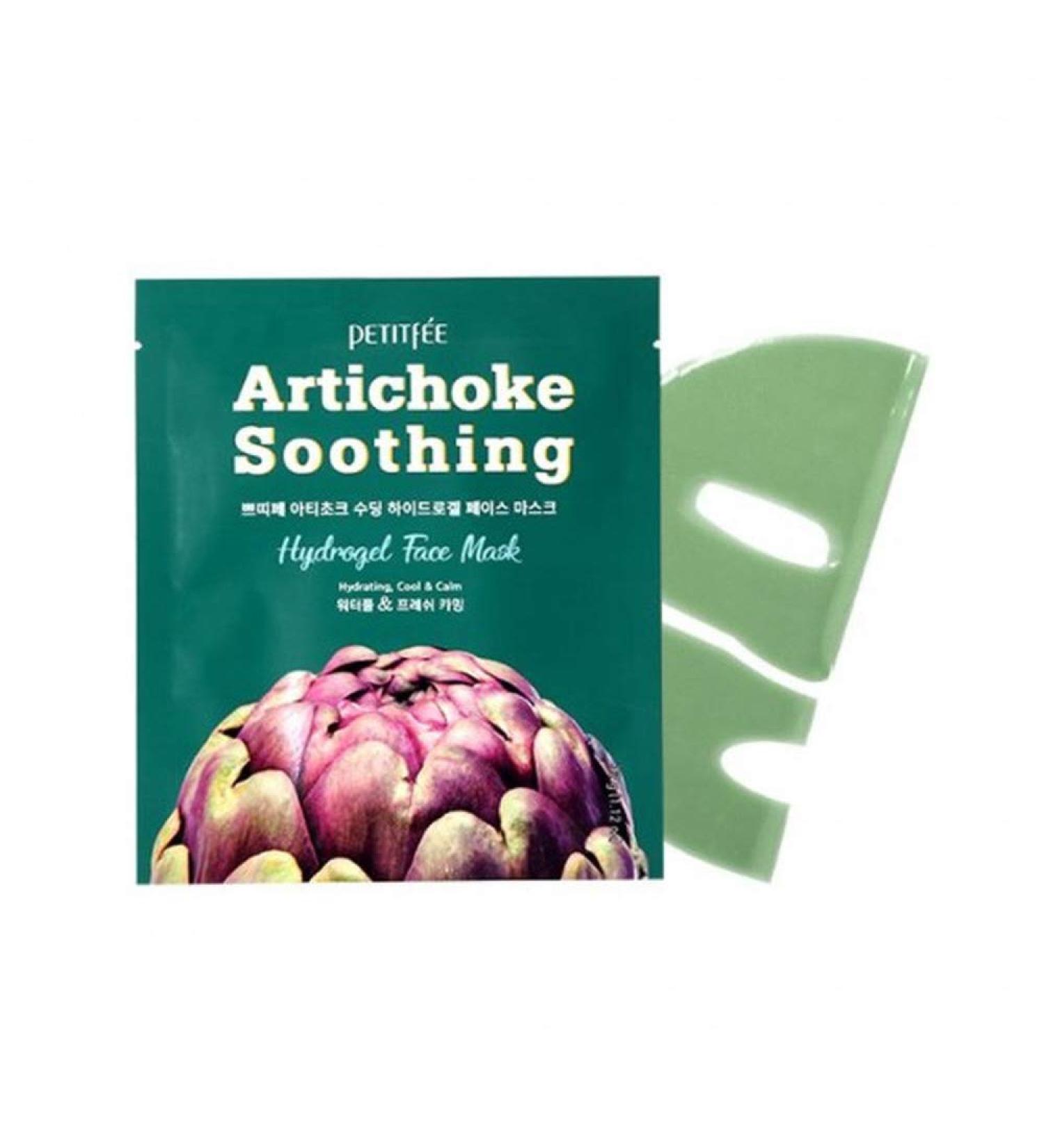 Petitfee Artichoke Soothing Hydrogel Face Mask - 5 Sheets, 1.12 oz Each | Hydrate & Soothe Skin - Buy Online on GoSupps.com