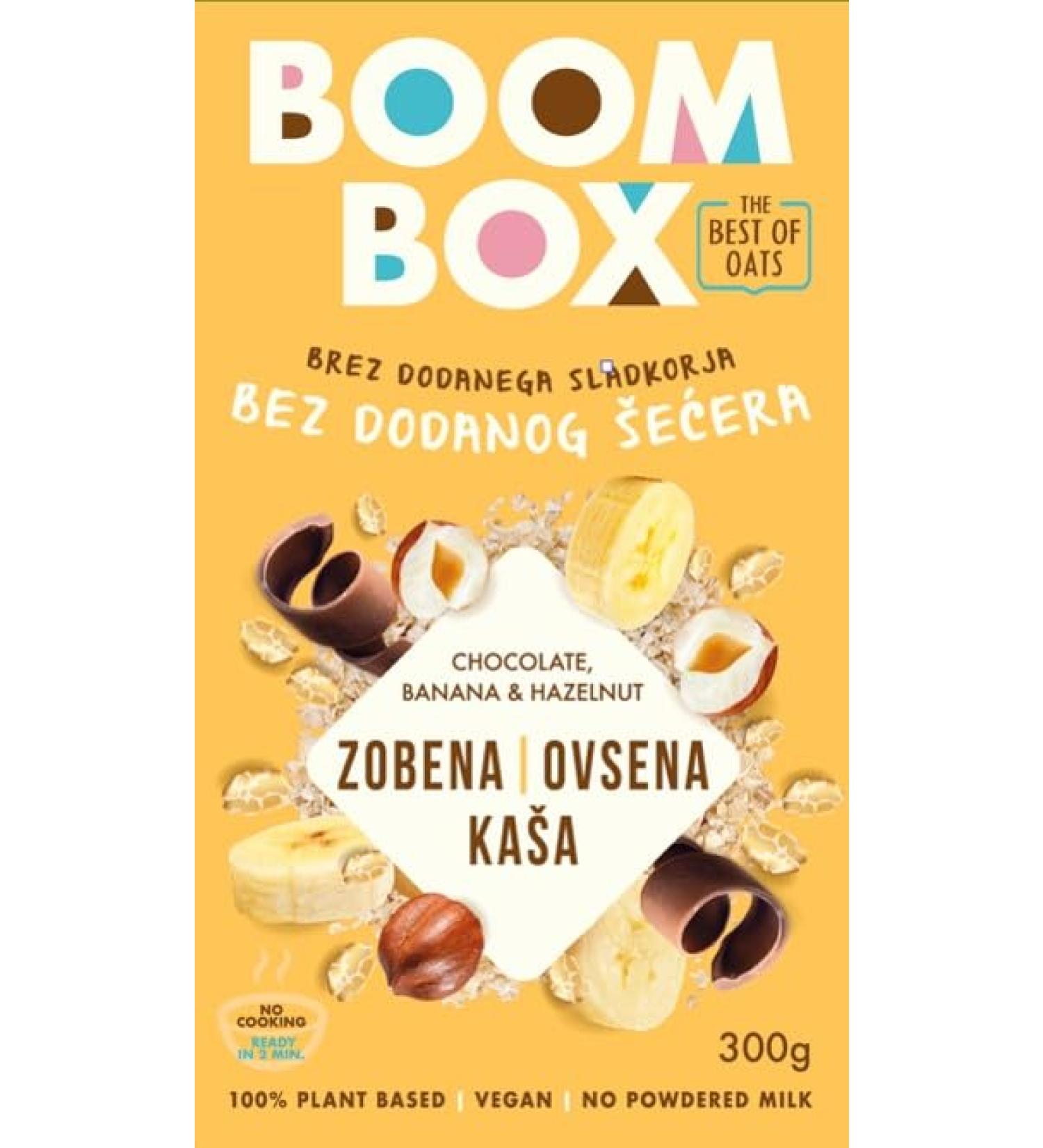BOOM BOX Chocolate Banana Hazelnut Oatmeal - 300 g - Energizing Breakfast CereaL