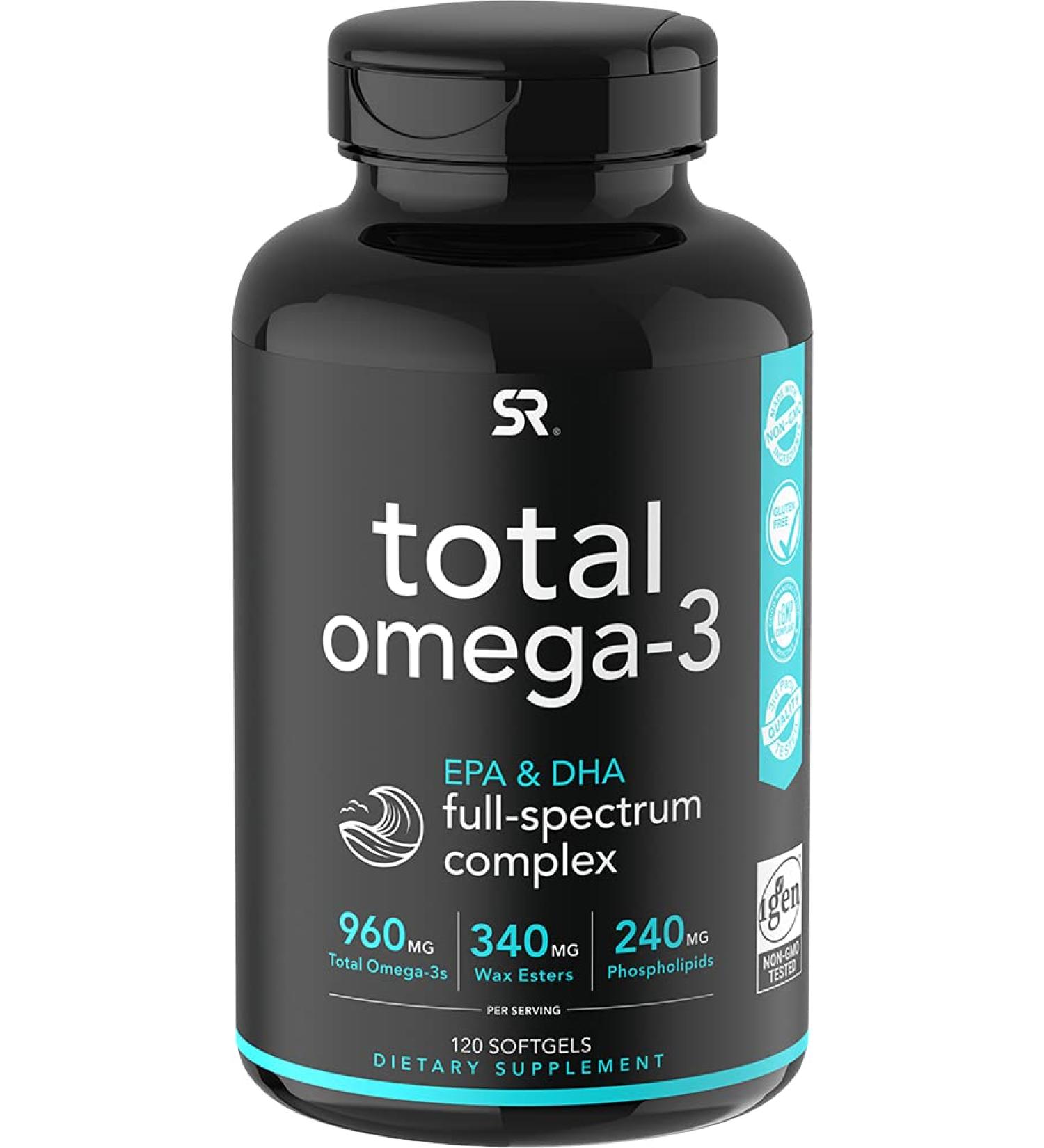 Sports Research Total Omega-3: 120 Softgels for Optimal Health - Buy Online on GoSupps.com