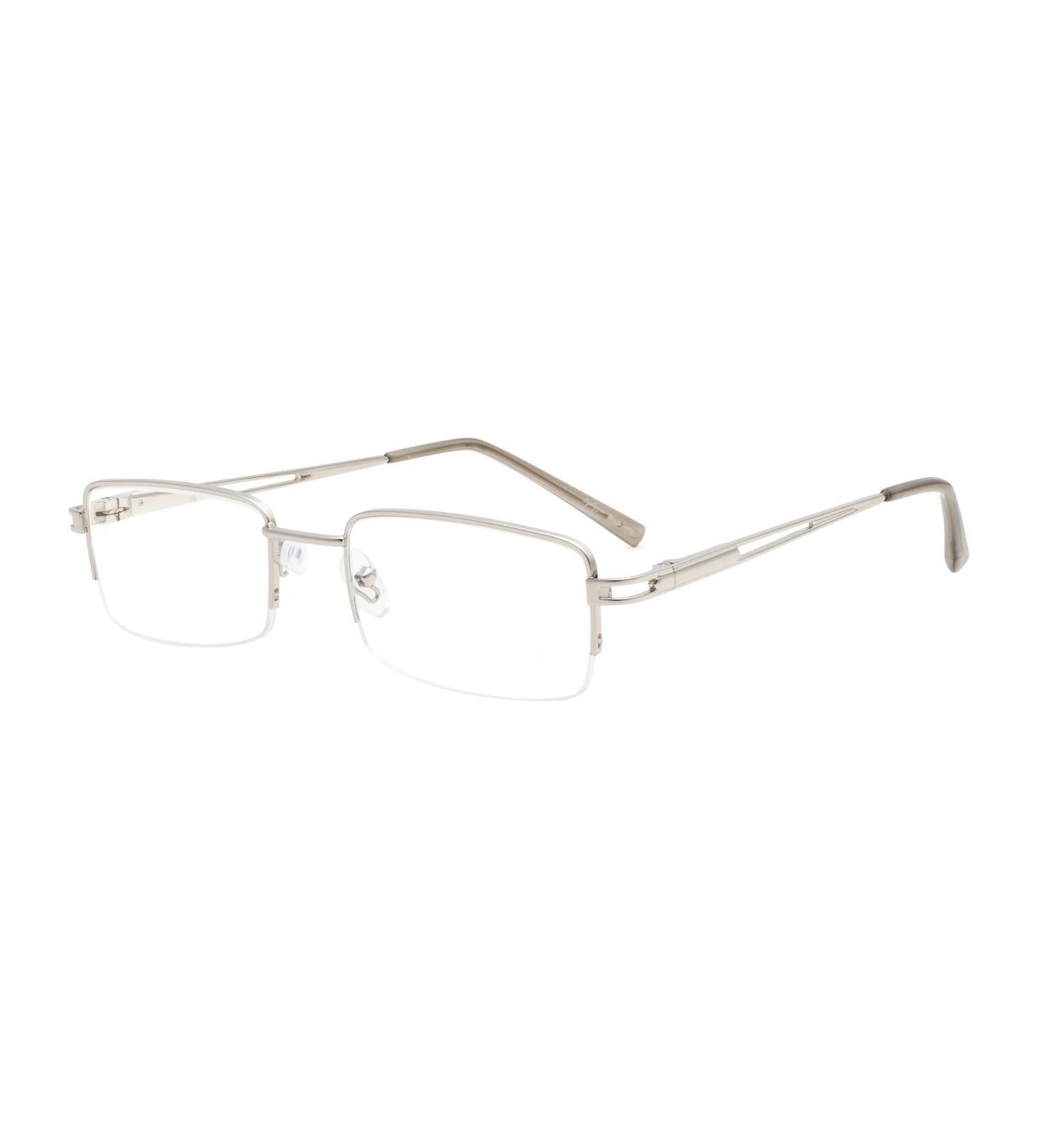 Eyekepper Unisex Reader's Reading Glasses - Rectangular & Semicircular Half-Burning Design 1 Pack Silver - Stylish & Comfortable Vision Solution - Buy Online on GoSupps.com