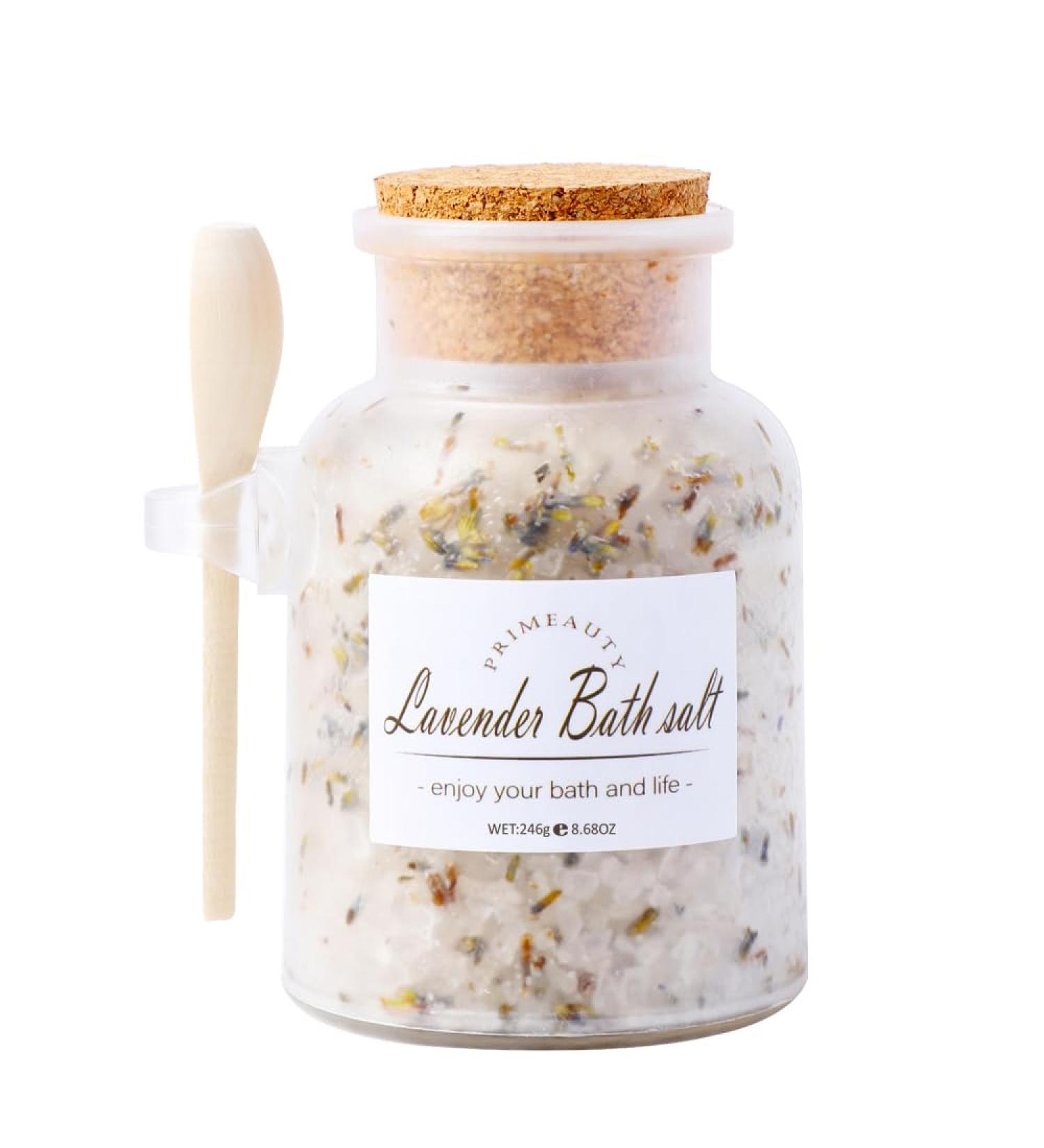 Lavender Bath Salts 246g Natural Moisturising and Relaxing Salts for Soothing Emotions and Softening Skin Best for Good Sleep - Buy Online on GoSupps.com