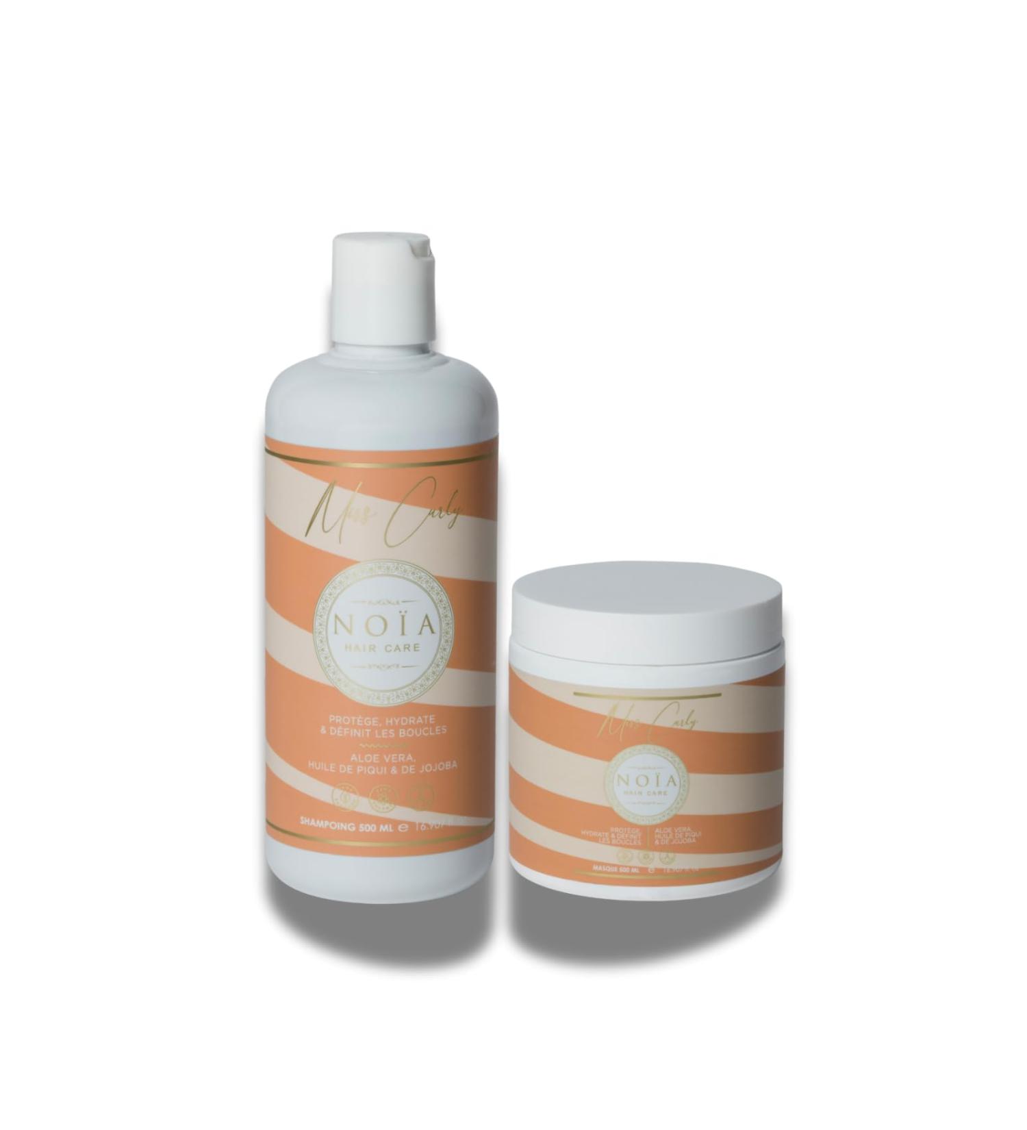  NOIA PARIS NO A HAIR Miss Curly Duo Pack Shampoo 500 ml + Mask 500 ml Aloe Vera Piqui & Jojoba Intense Hydration Definition & Anti-Frizz Professional Routine for Curly Hair - Buy Online on GoSupps.com