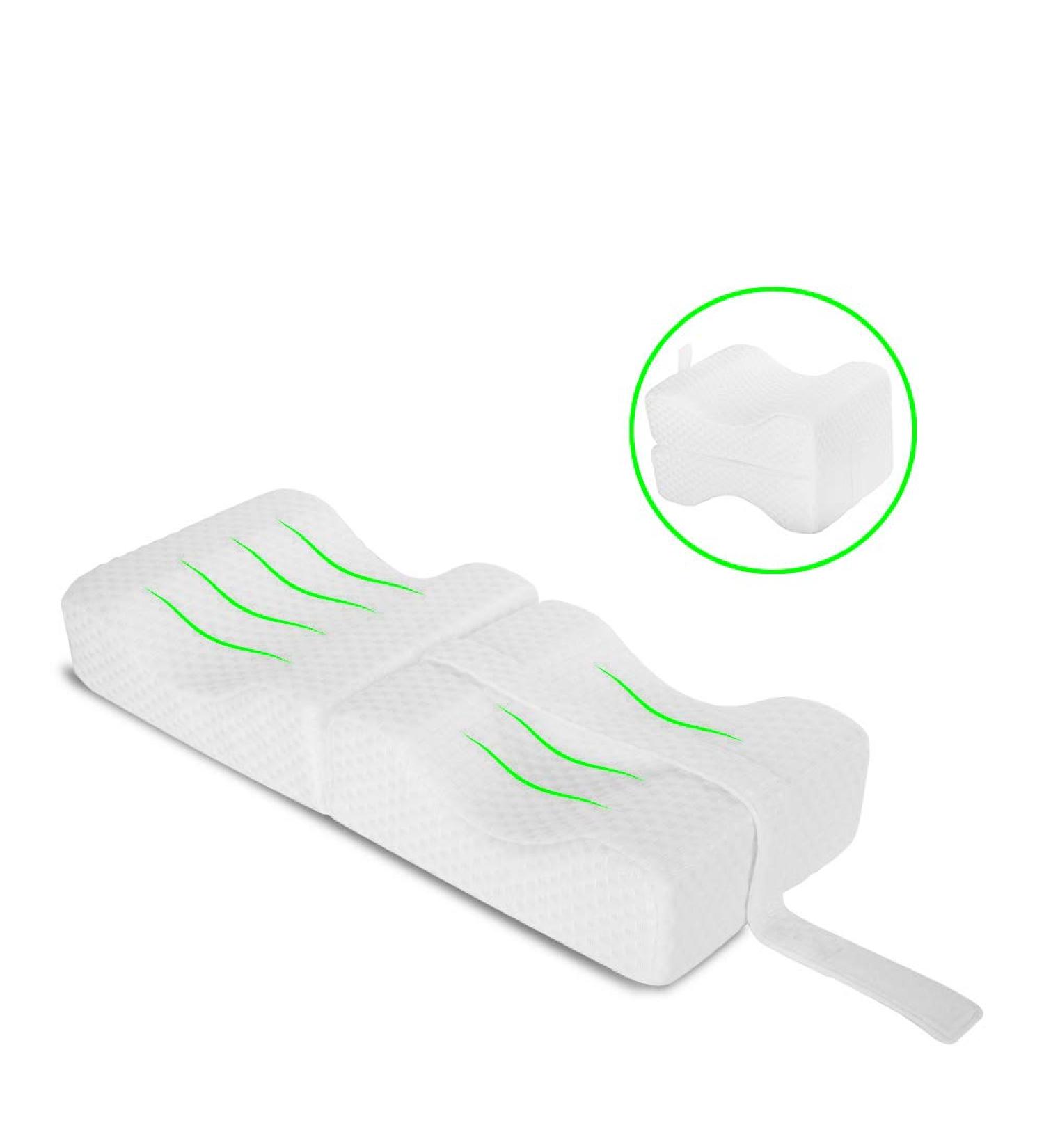 Adjustable Memory Foam Leg & Knee Pillow for Orthopedic Pain Relief - Sciatica, Back, Spine, Leg, Hip & Joint Support - Washable Cover - Buy Online on GoSupps.com